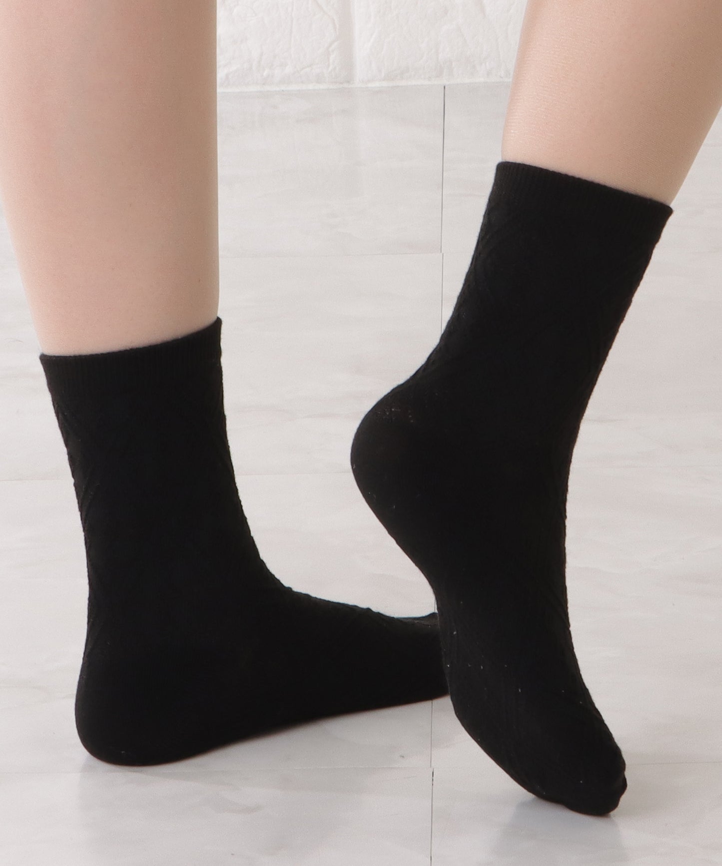 【10足セット】レトロ柄凹凸ショート丈ソックス