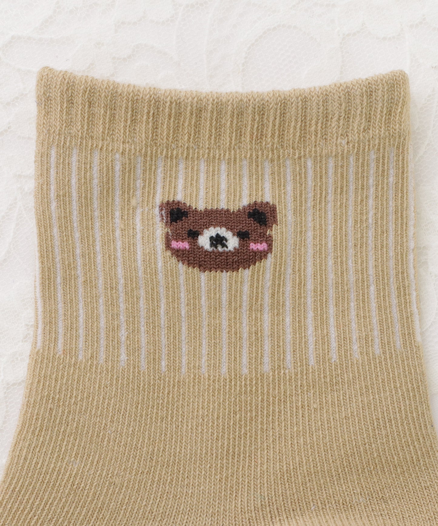 【10足セット】キャラクター柄ショート丈ブラウンソックス