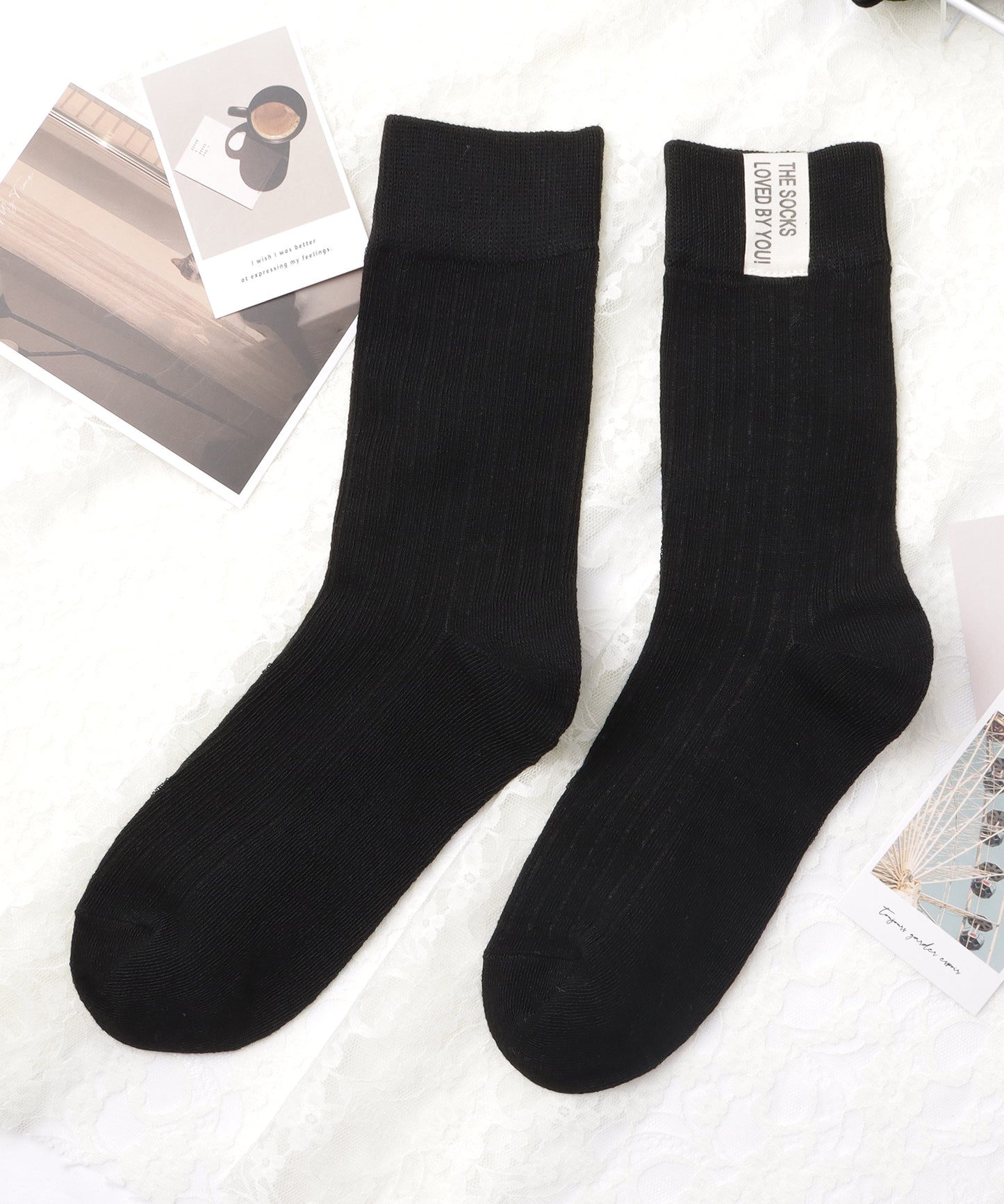 【10足セット】ショート丈ベーシックカラーリブソックス