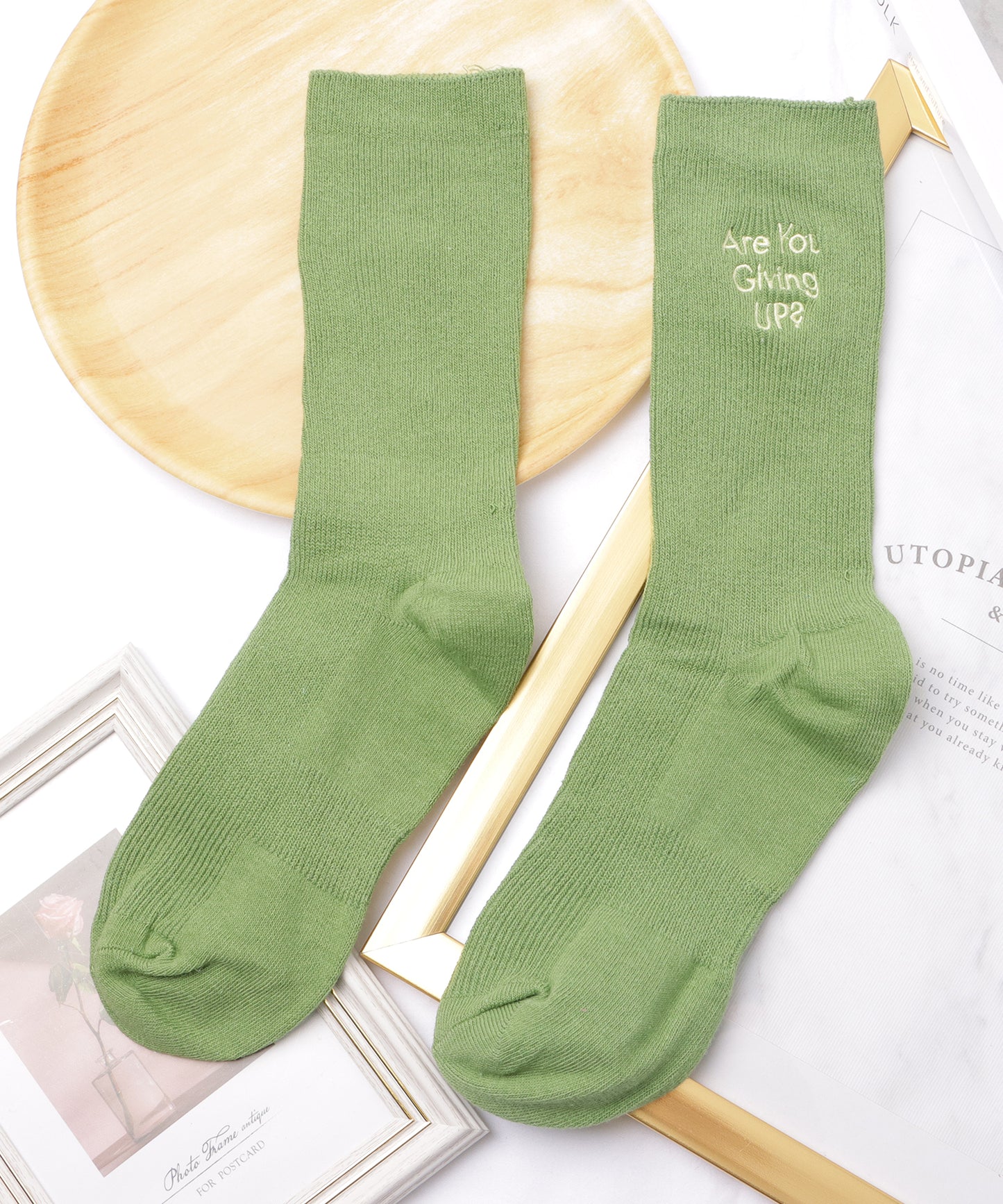 【5足セット】アルファベット刺繍カラーリブソックス