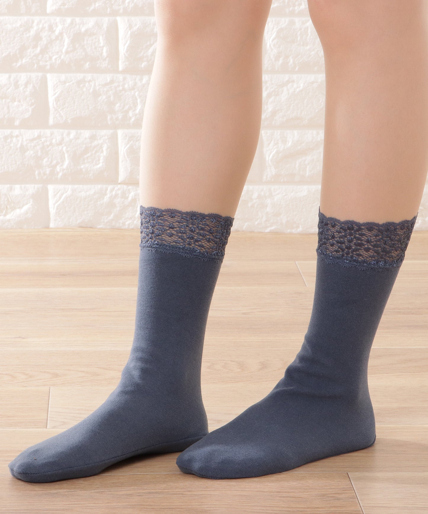 【8足セット】レースドッキングベーシックカラーソックス