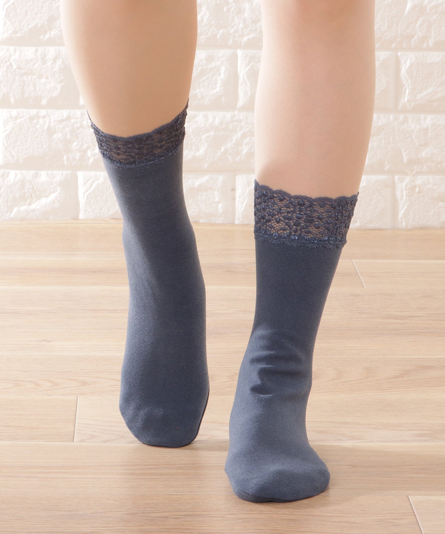 【8足セット】レースドッキングベーシックカラーソックス