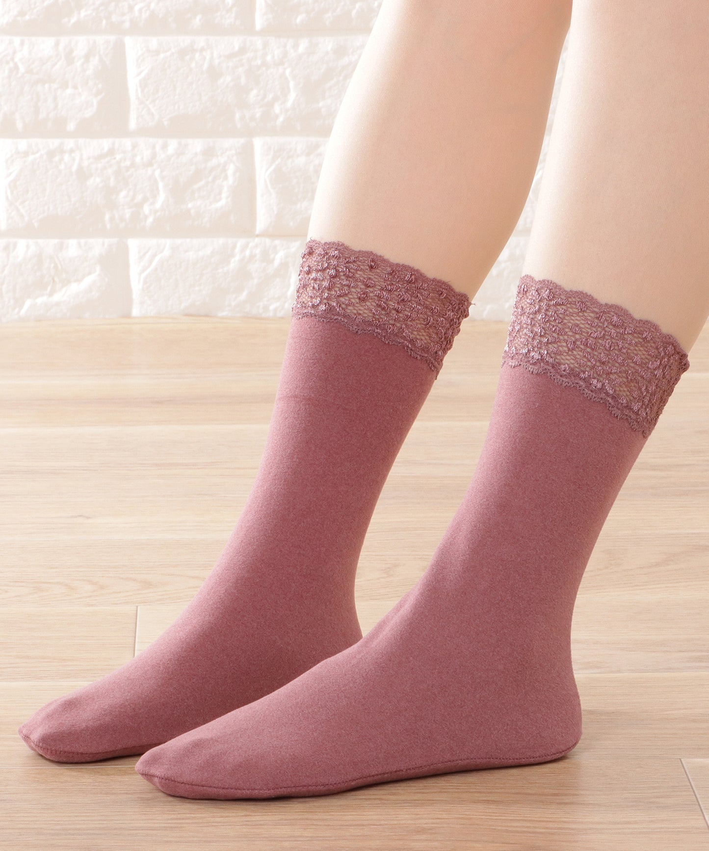 【8足セット】レースドッキングベーシックカラーソックス