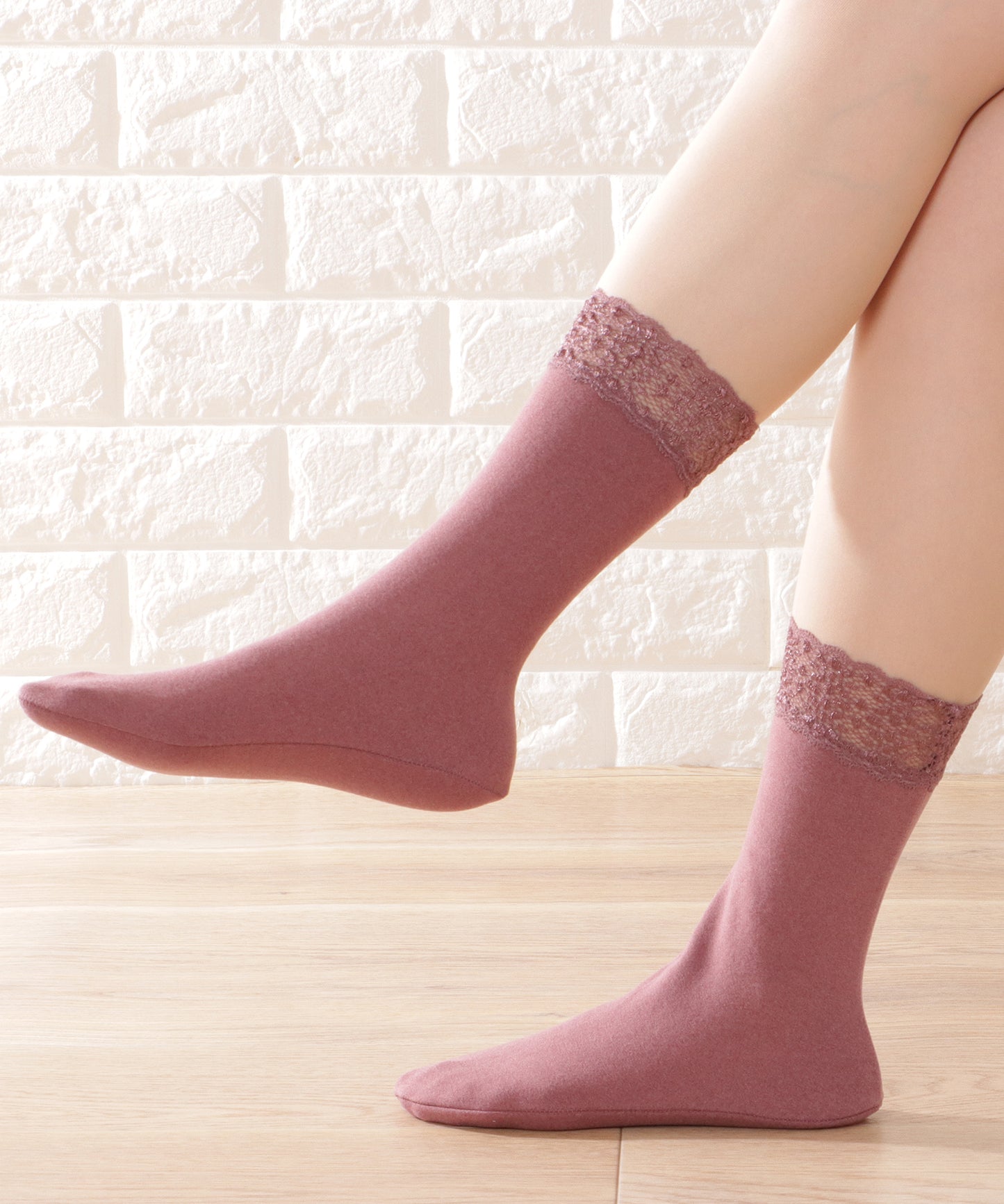 【8足セット】レースドッキングベーシックカラーソックス