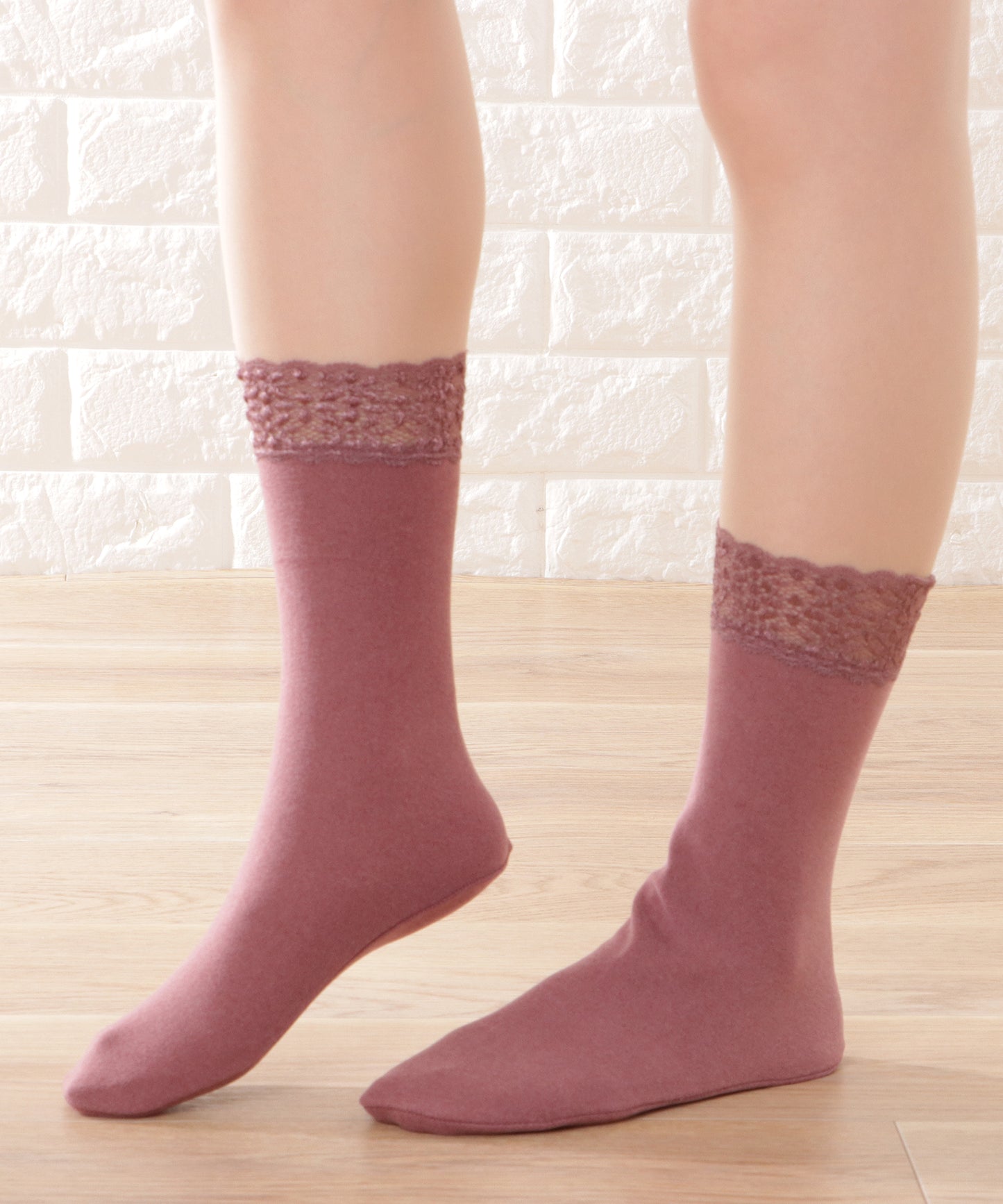 【8足セット】レースドッキングベーシックカラーソックス