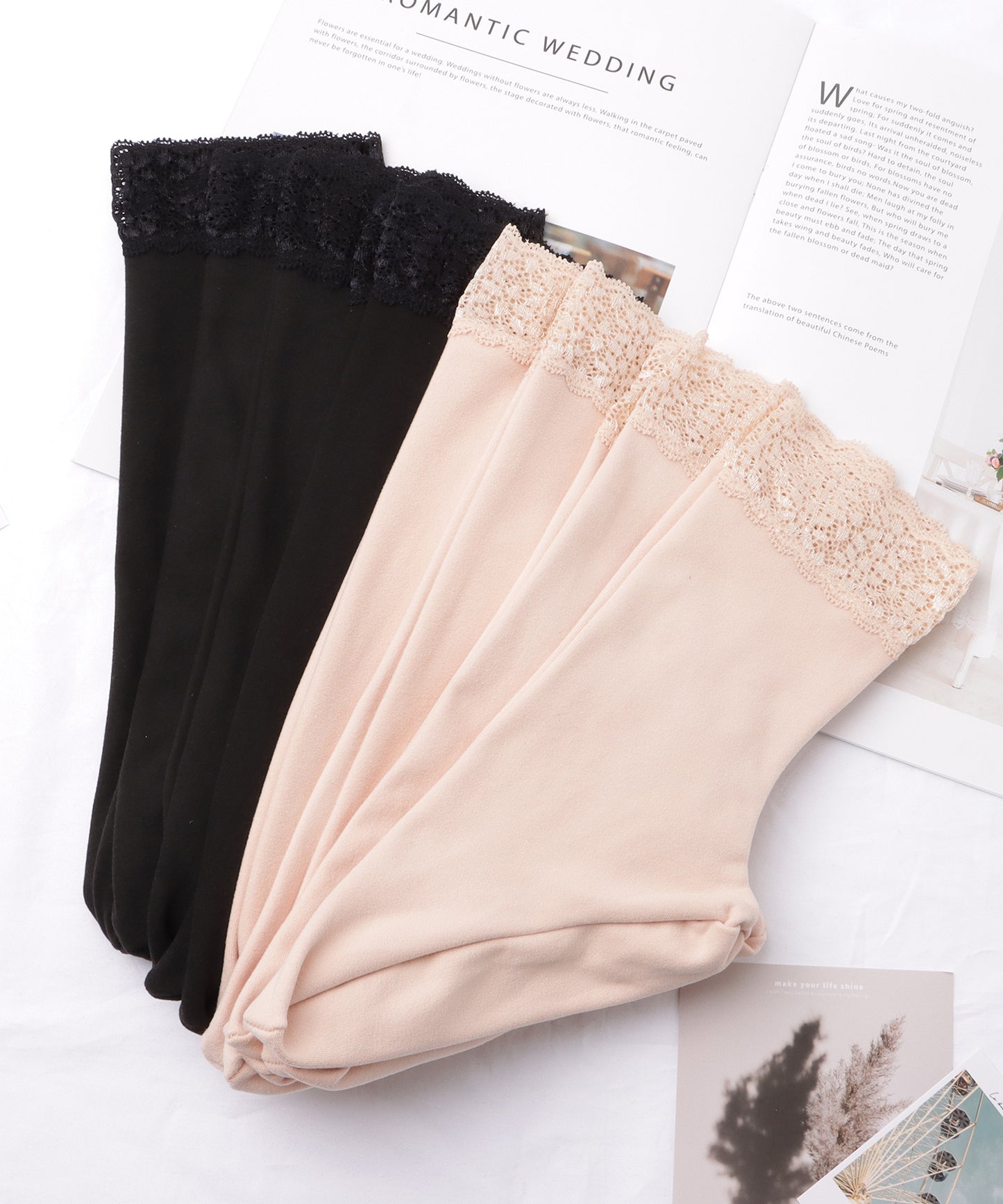 【8足セット】レースドッキングベーシックカラーソックス