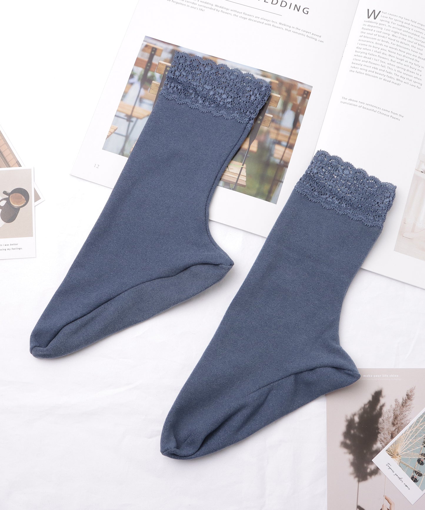 【8足セット】レースドッキングベーシックカラーソックス