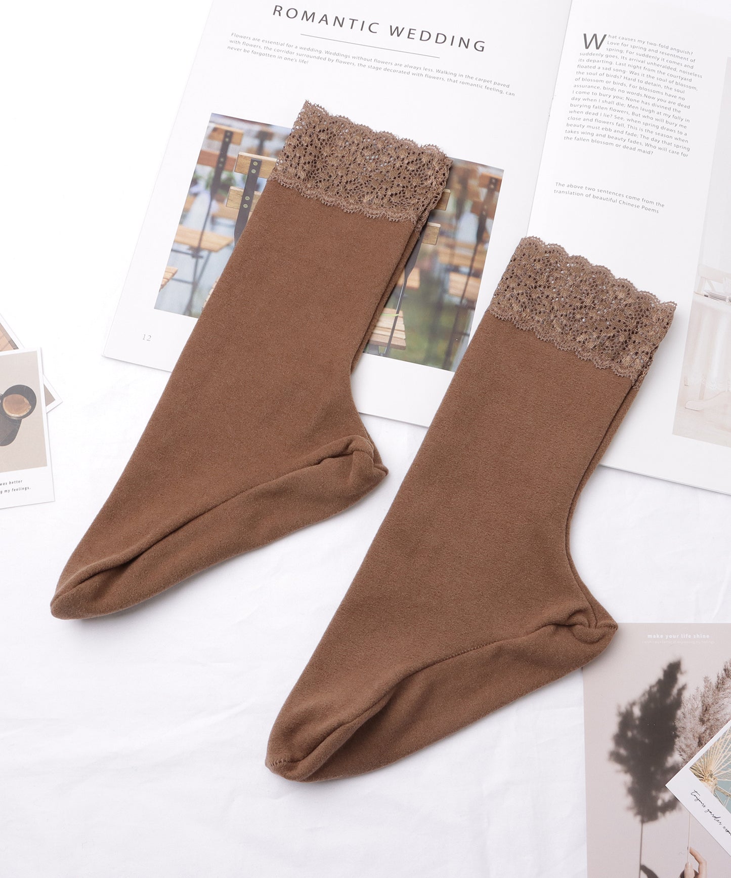 【8足セット】レースドッキングベーシックカラーソックス