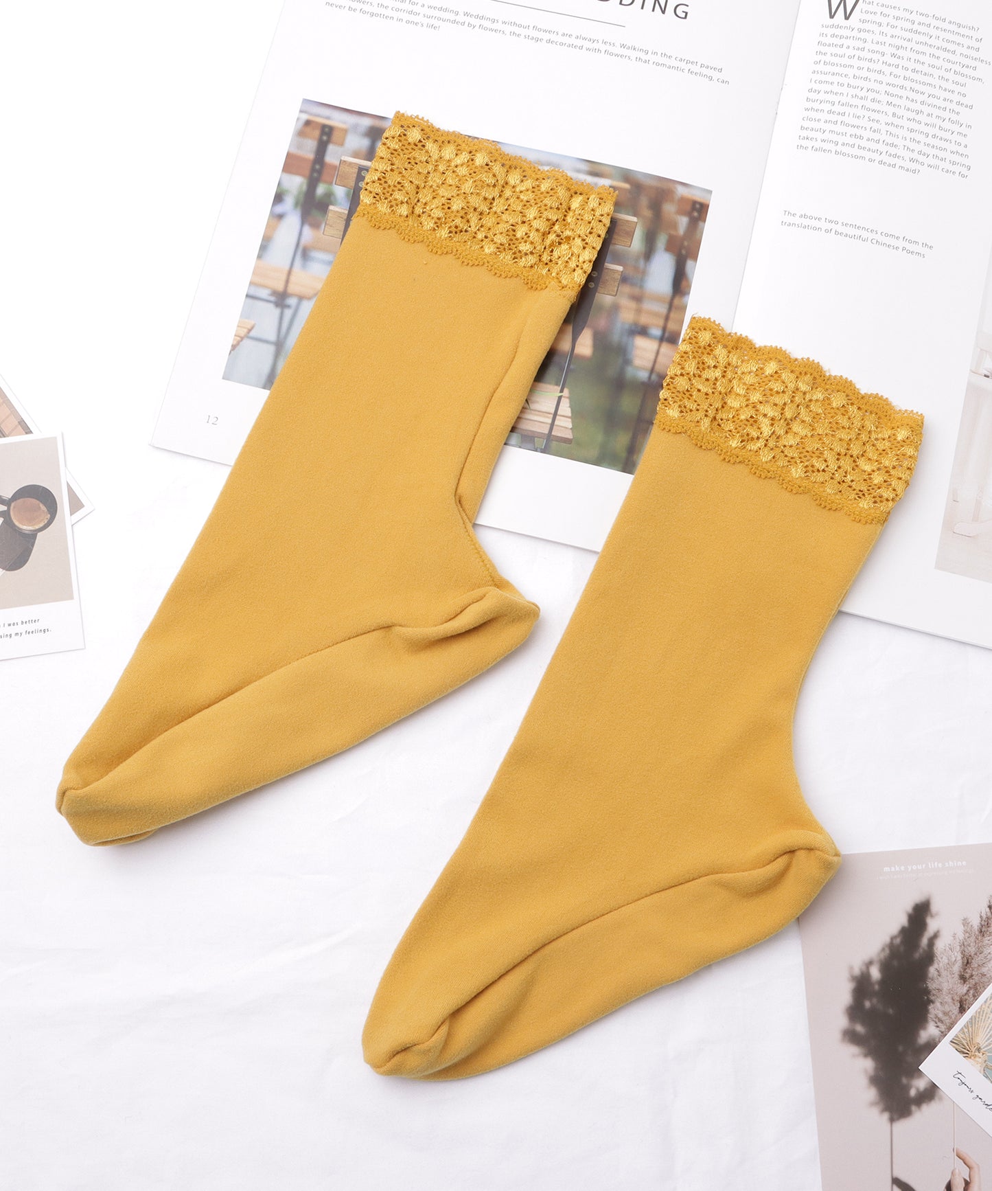 【8足セット】レースドッキングベーシックカラーソックス