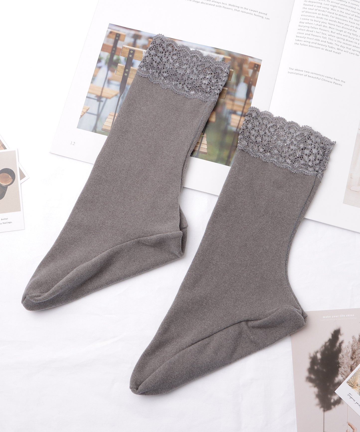 【8足セット】レースドッキングベーシックカラーソックス
