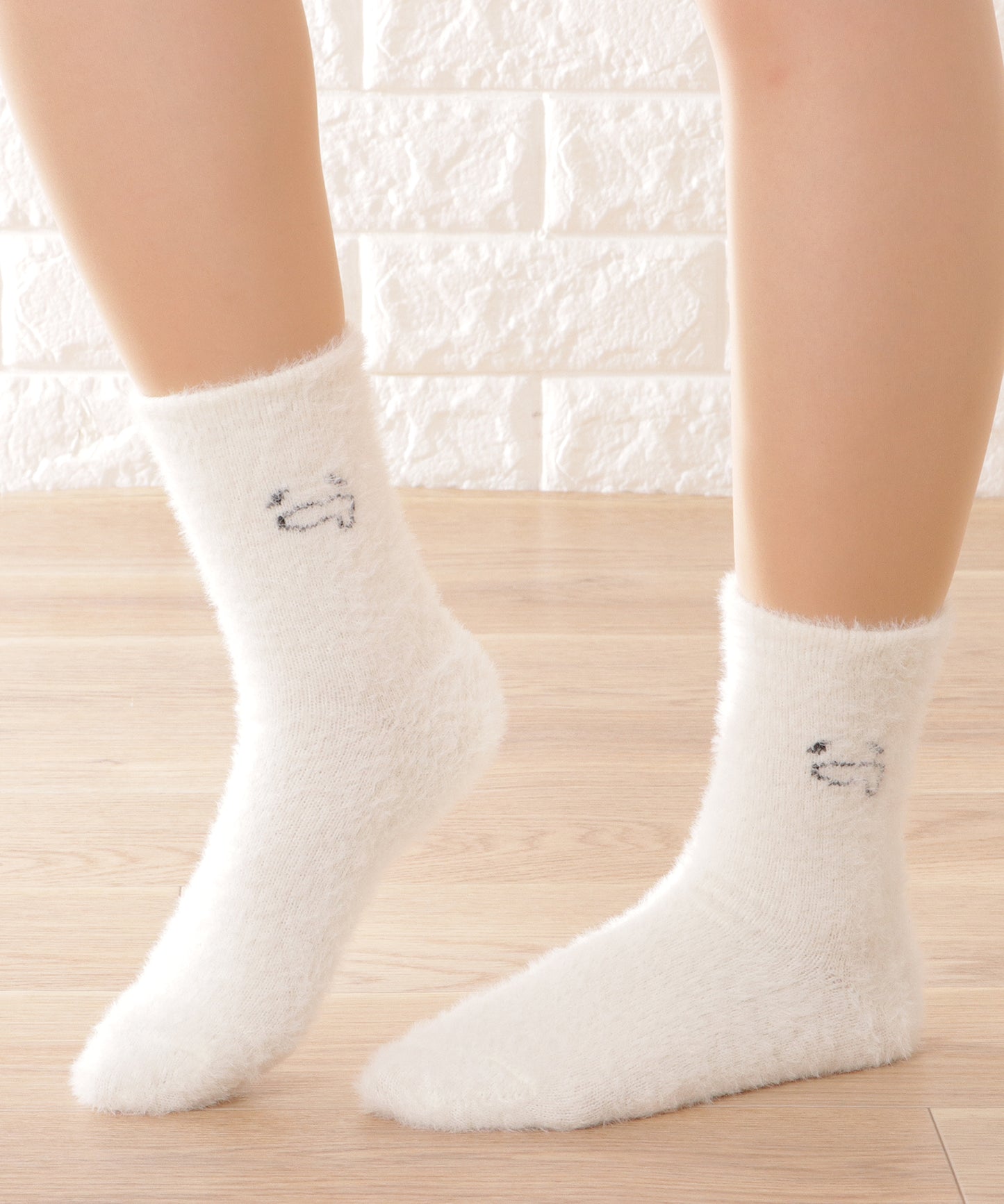 【10足セット】顔刺繍付きふわふわシャギーソックス