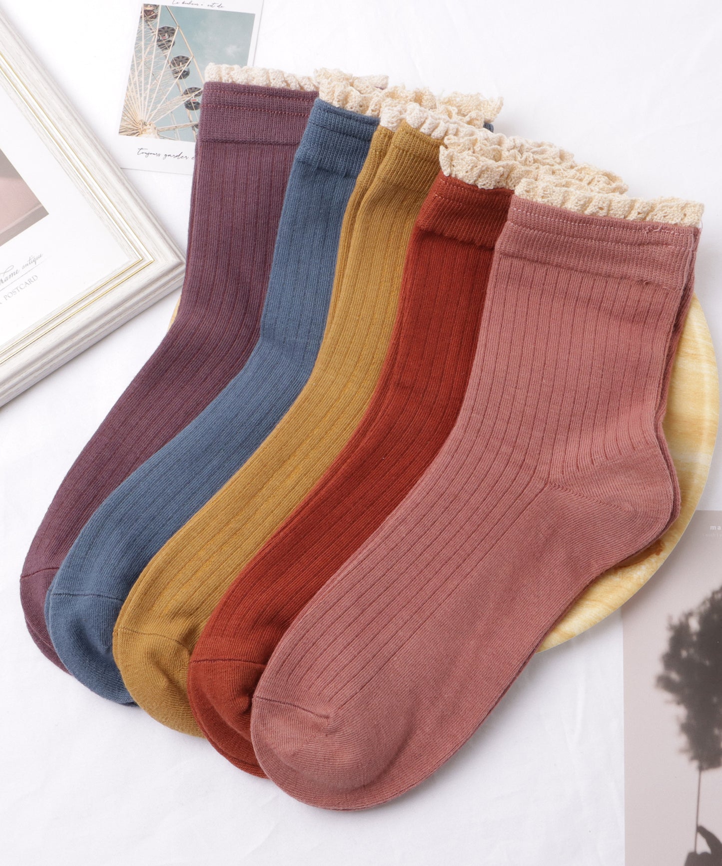 【5足セット】フリルレイヤードショート丈ソックス