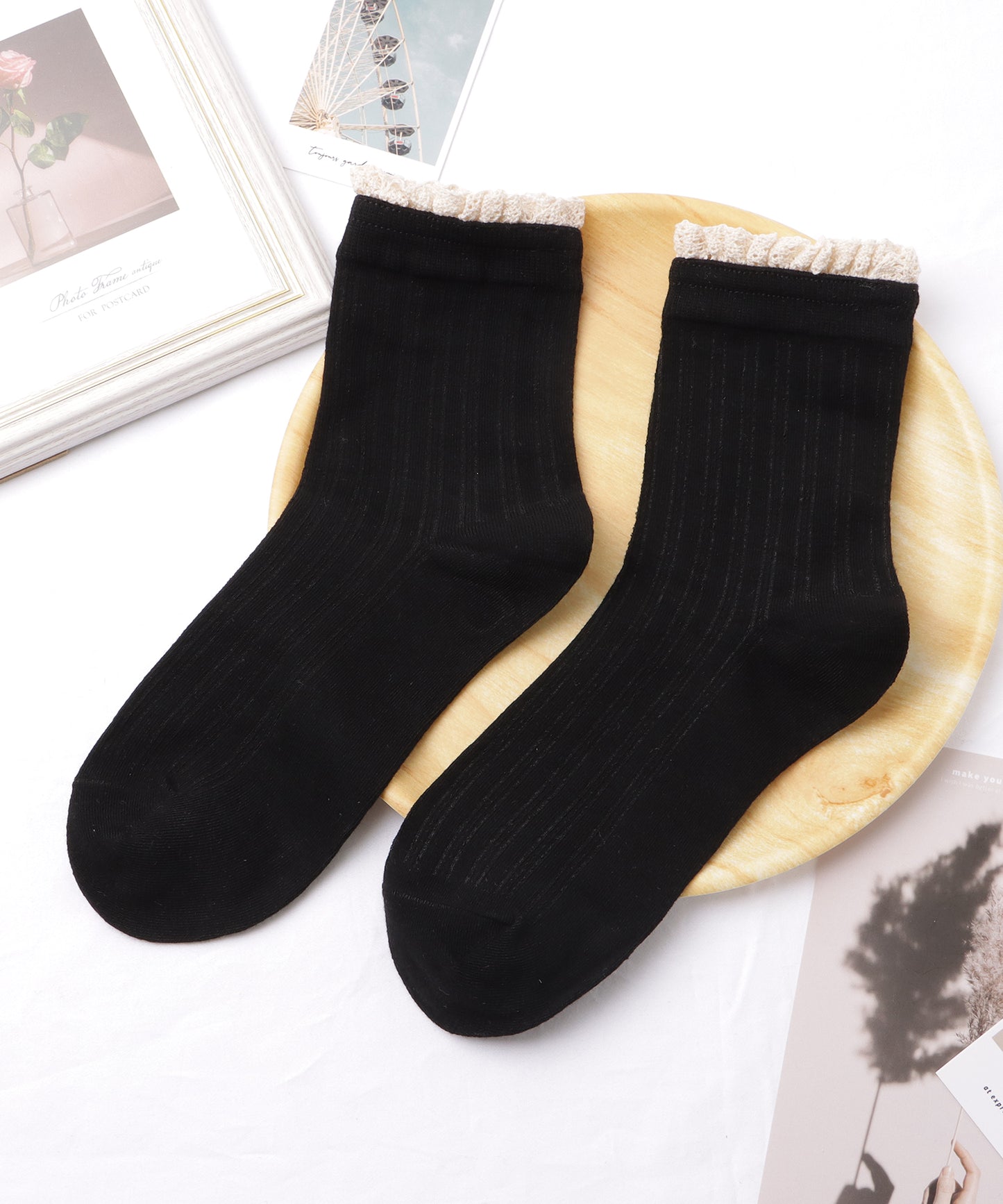 【5足セット】フリルレイヤードショート丈ソックス