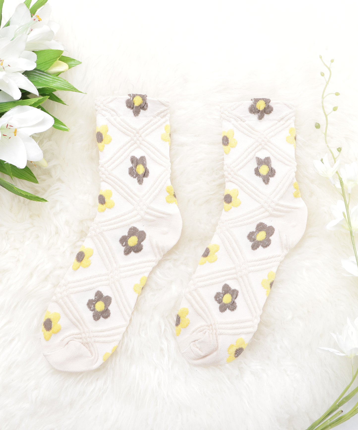 【4色組】花柄ショートソックスセット