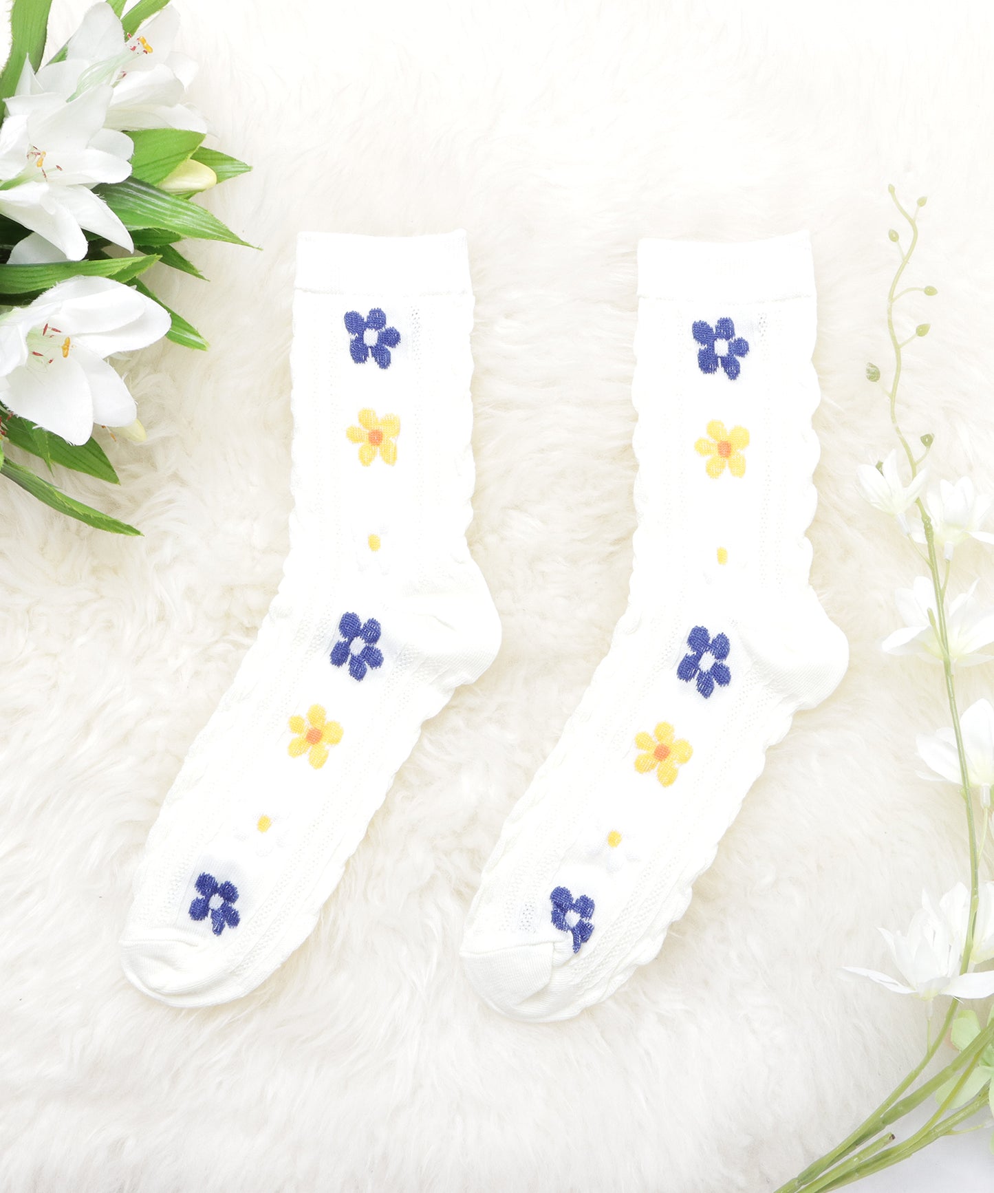 【4色組】花柄ショートソックスセット