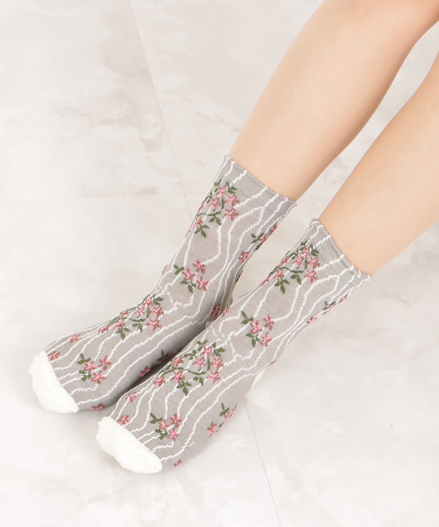 【4色組】花柄ショートソックスセット