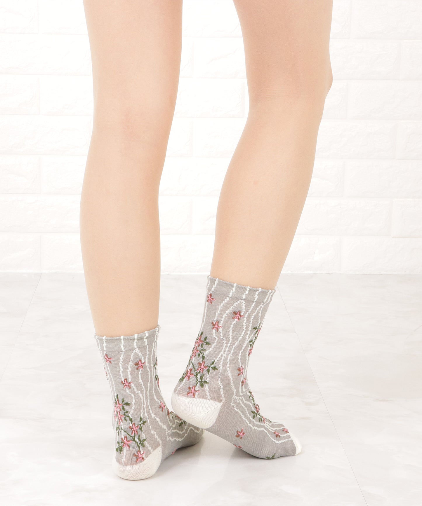 【4色組】花柄ショートソックスセット