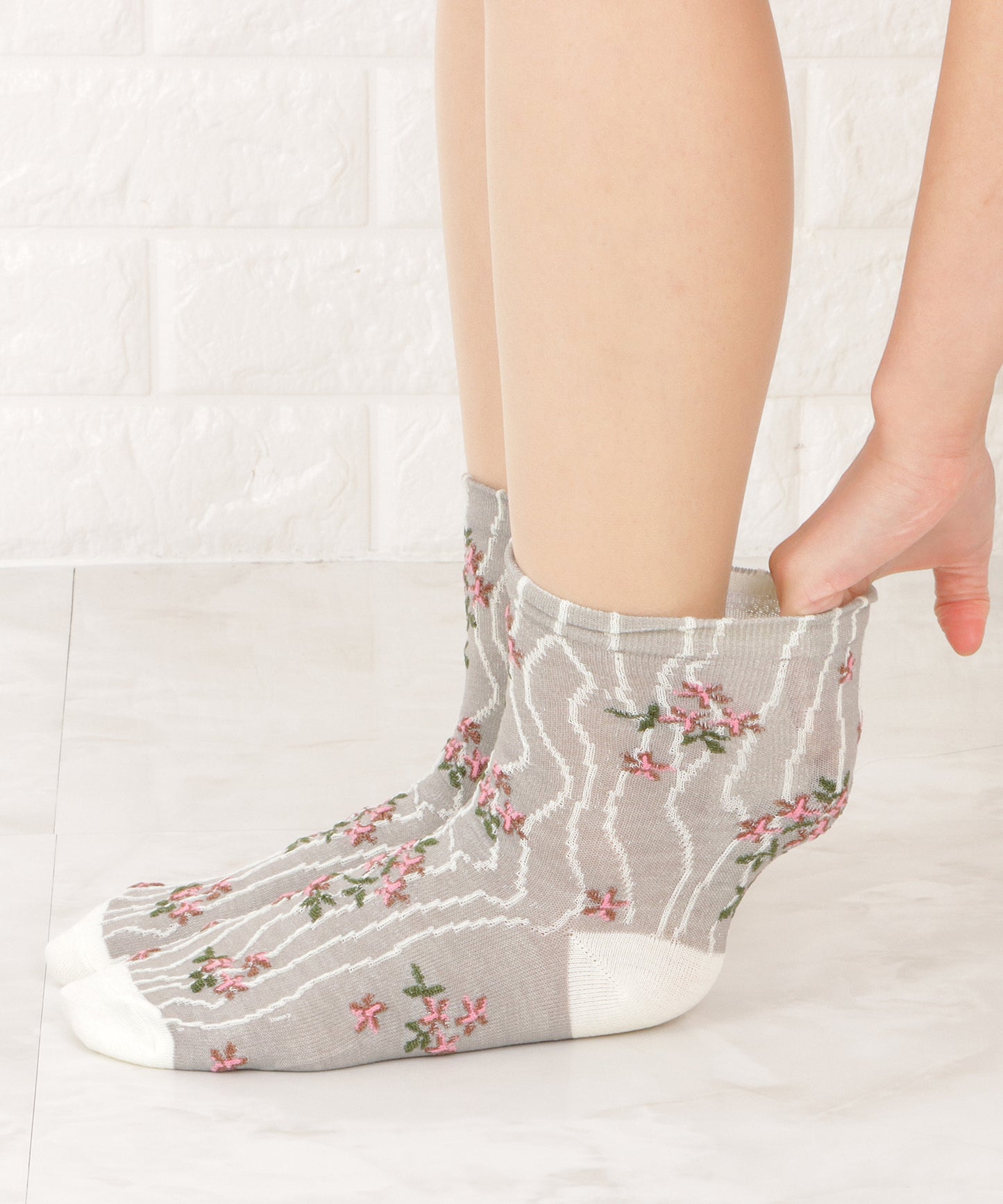 【4色組】花柄ショートソックスセット