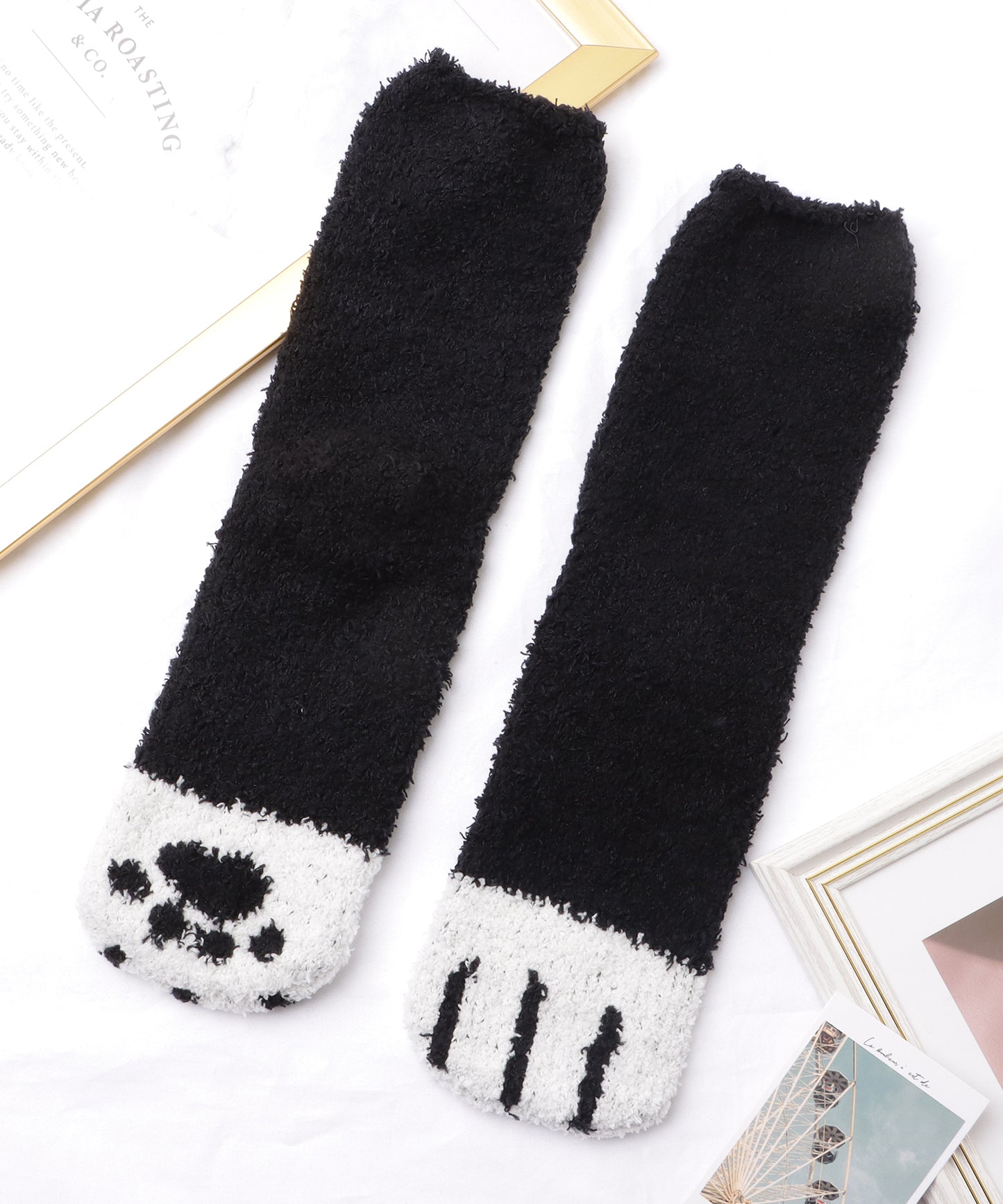 【6足セット】ふわもこ猫足バラエティルームソックス
