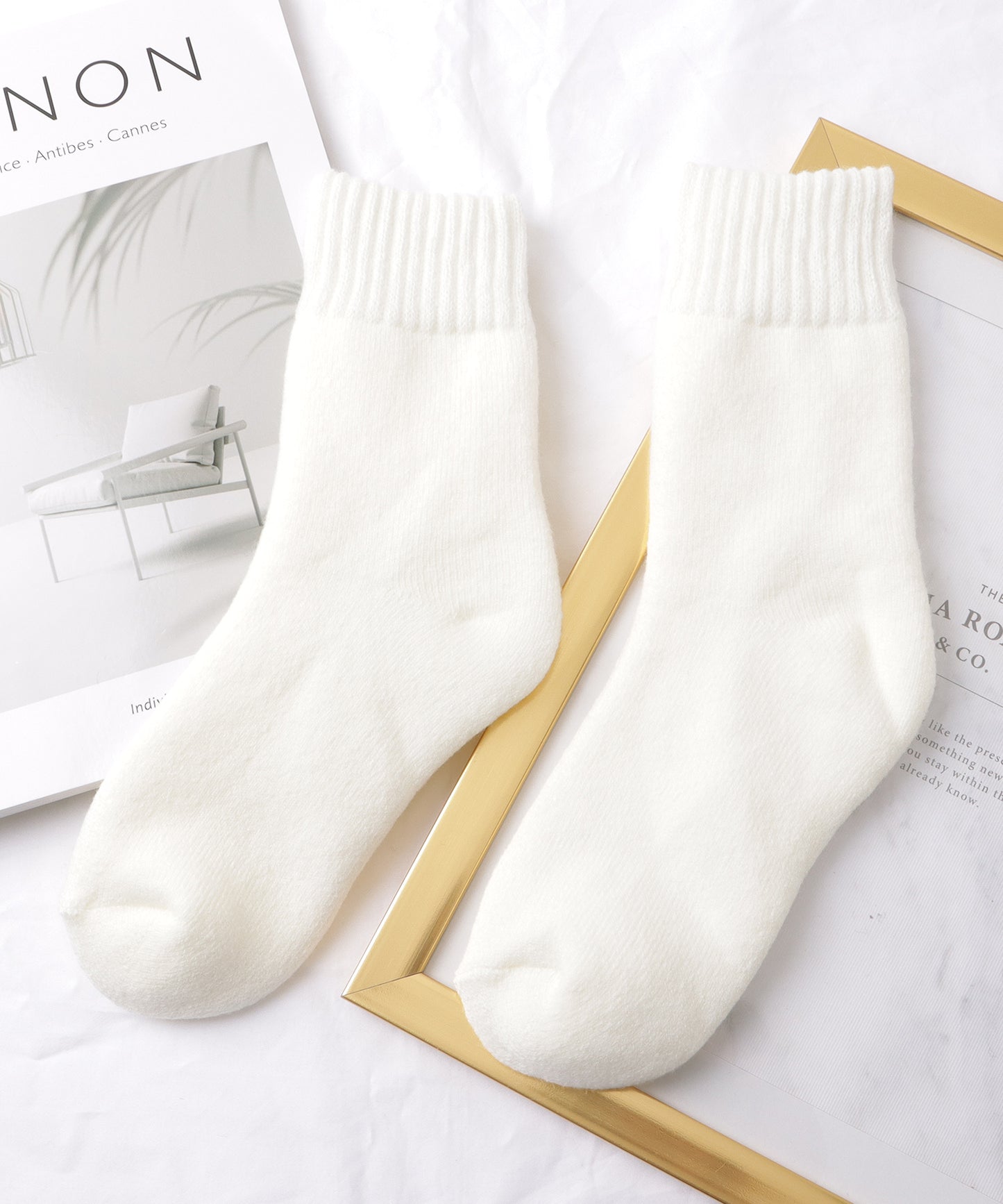 【7足セット】カシミヤタッチあったかルームソックス