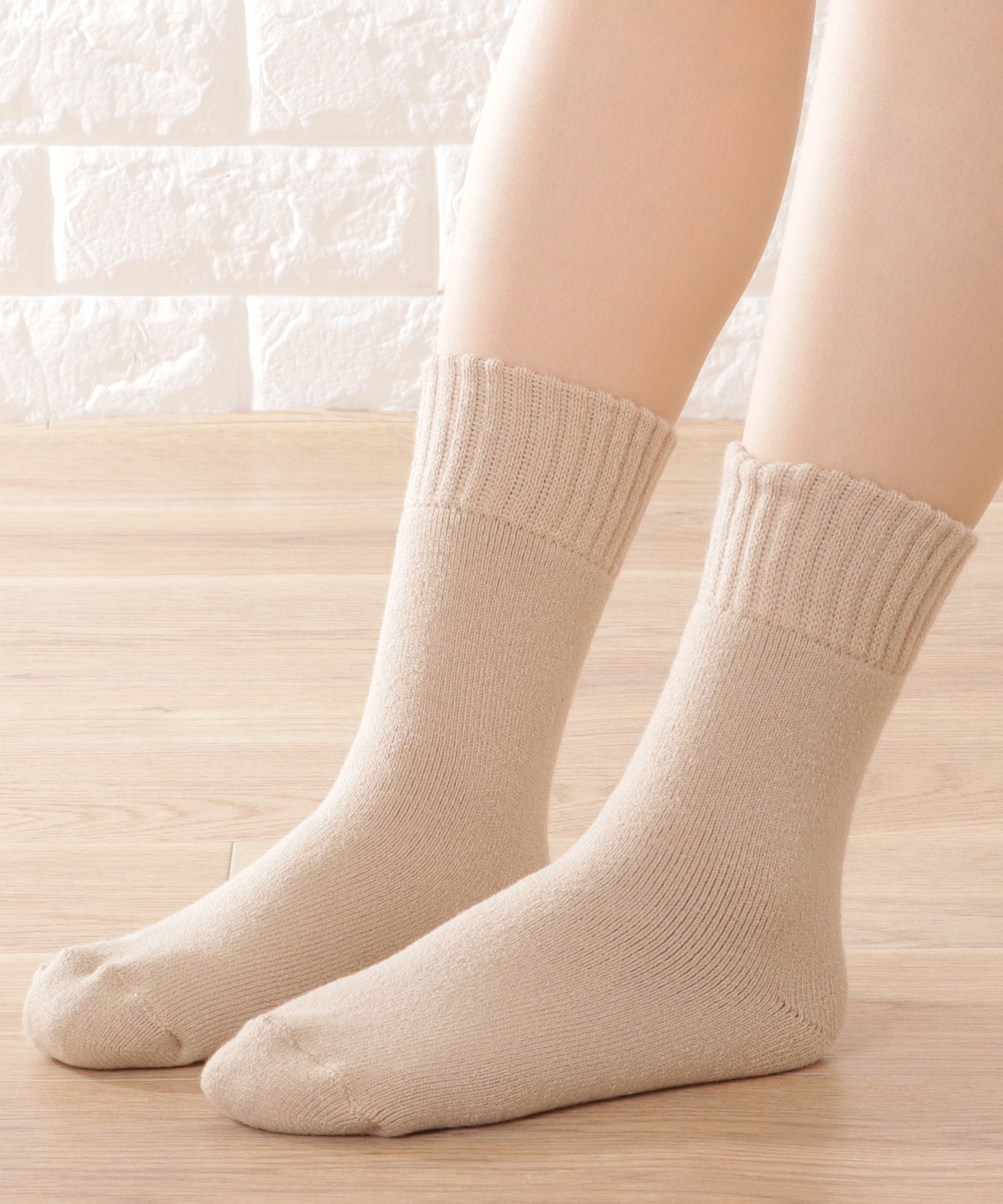 【7足セット】カシミヤタッチあったかルームソックス