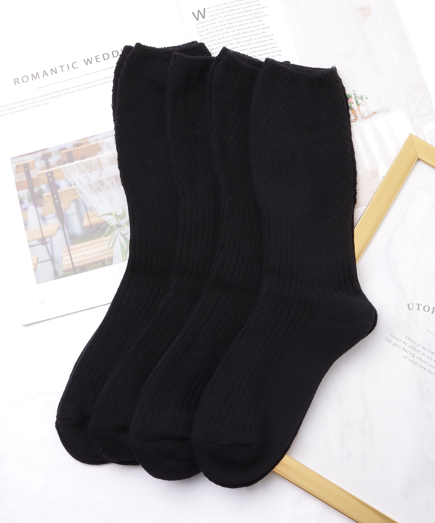 【4足セット】メッシュドッキングクルー丈ルーズソックス
