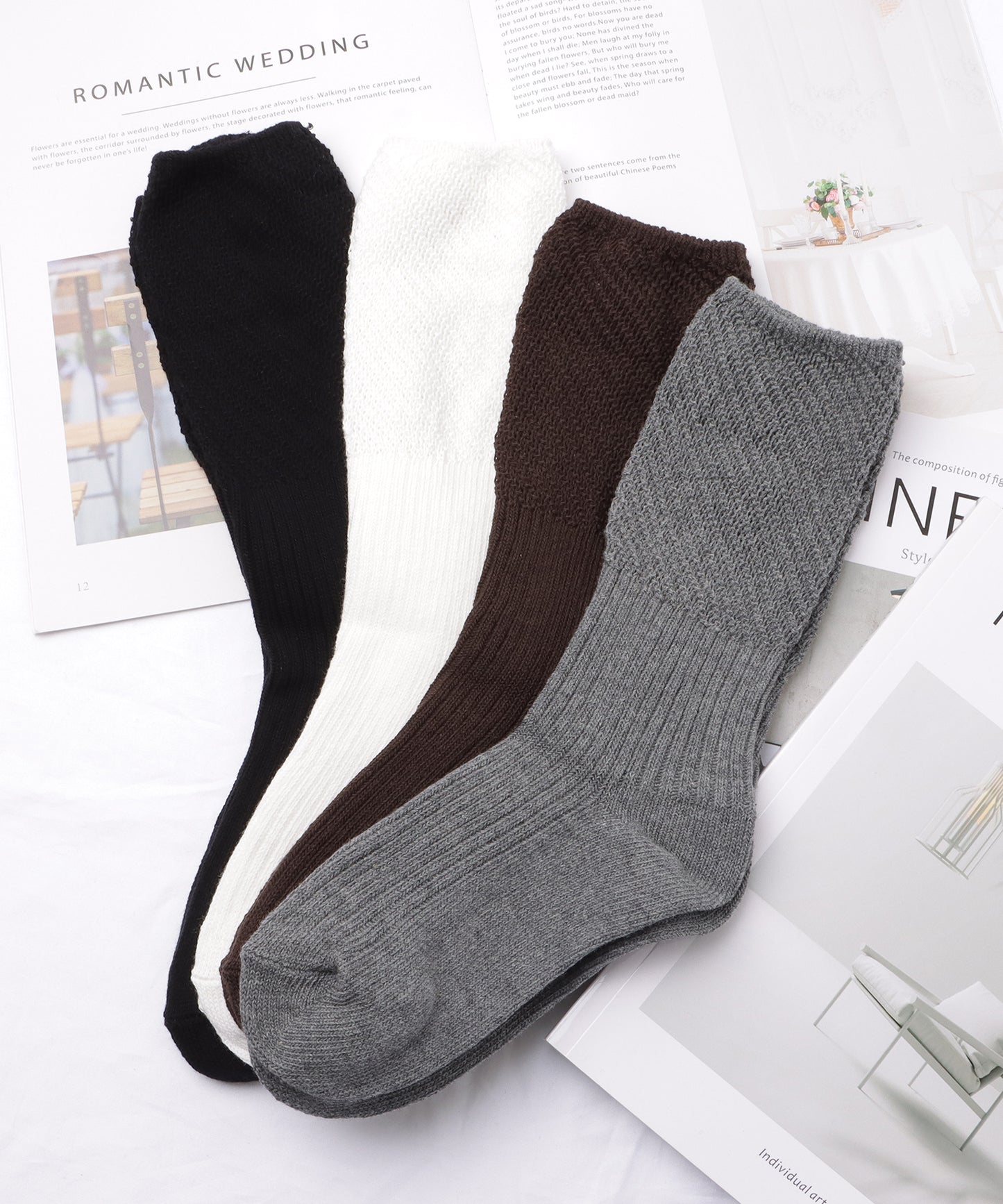【4足セット】メッシュドッキングクルー丈ルーズソックス