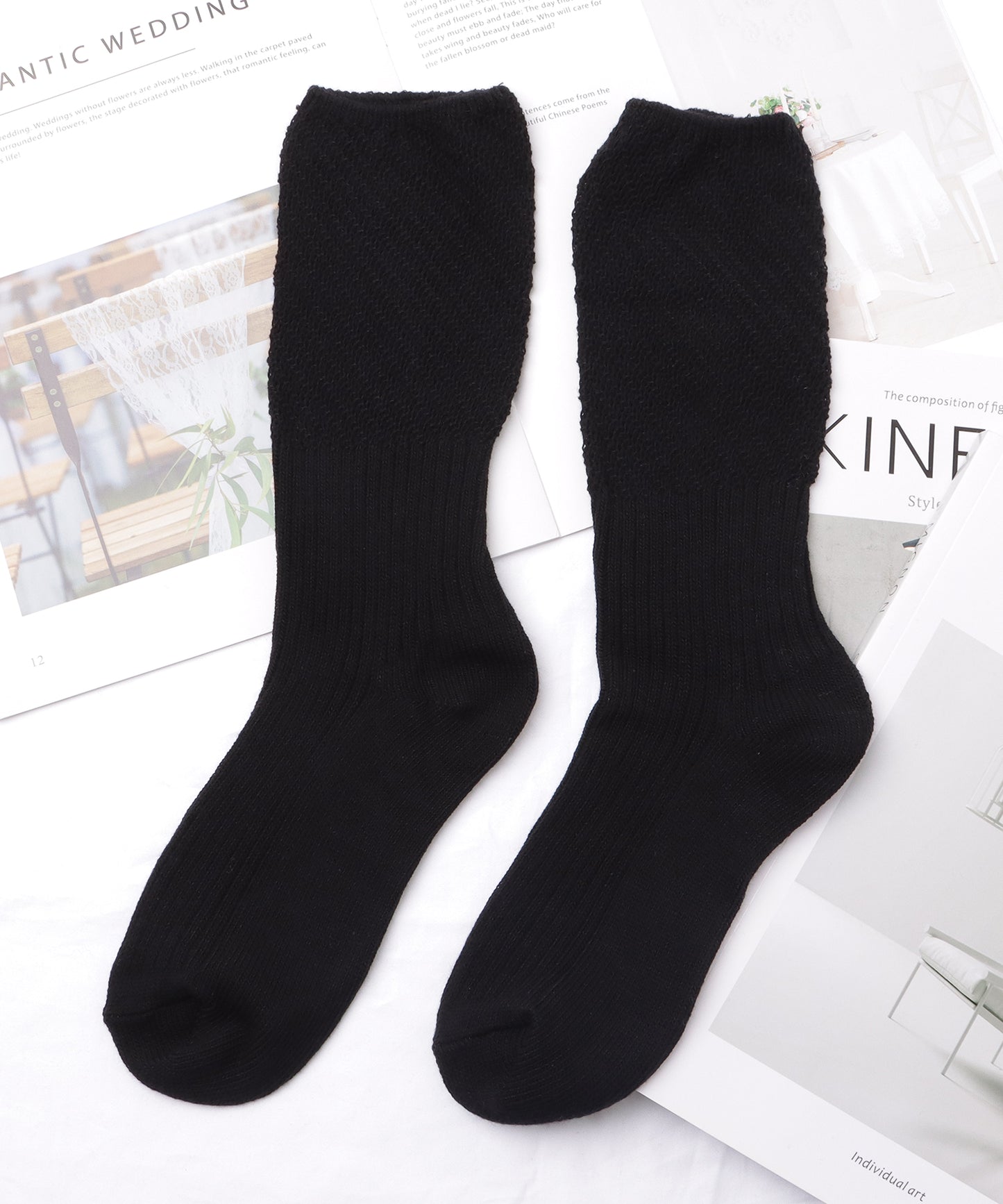【4足セット】メッシュドッキングクルー丈ルーズソックス