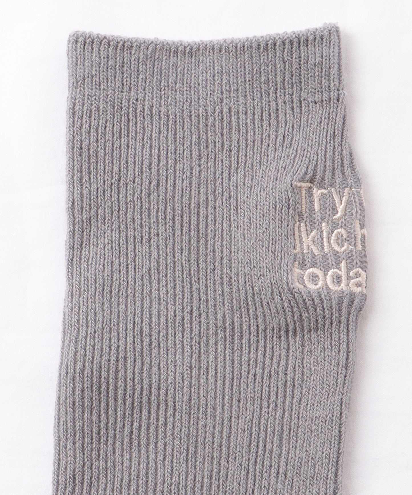 【5足セット】 バック 刺繍 ロゴ リブ クルー ソックス