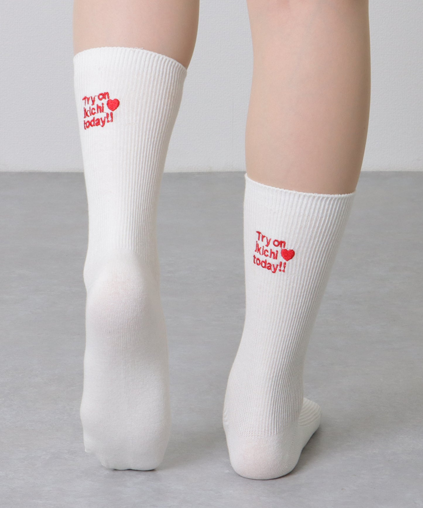 【5足セット】 バック 刺繍 ロゴ リブ クルー ソックス