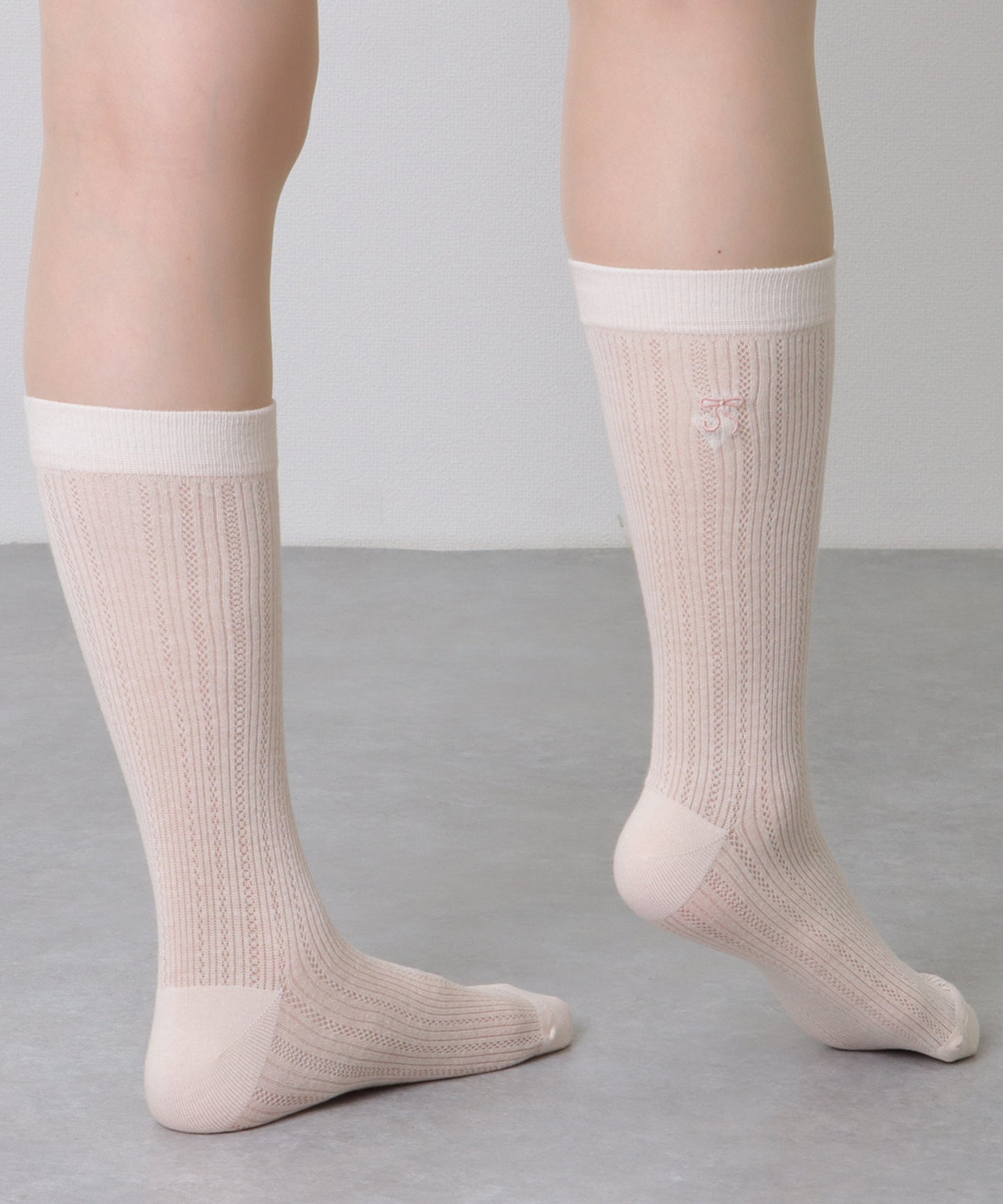 【5足セット】 リボン 刺繍付き レース クルー丈 ソックス