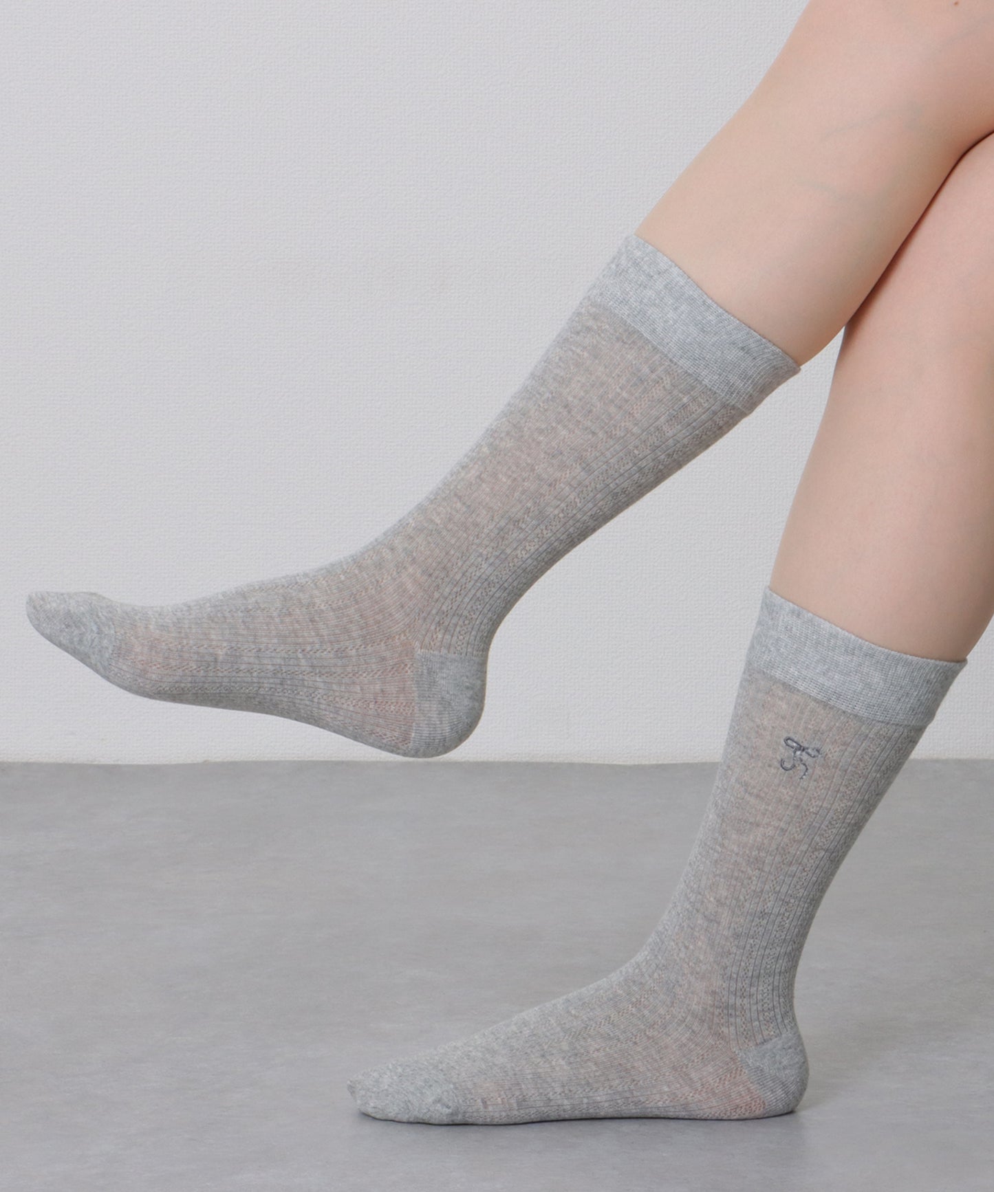 【5足セット】 リボン 刺繍付き レース クルー丈 ソックス