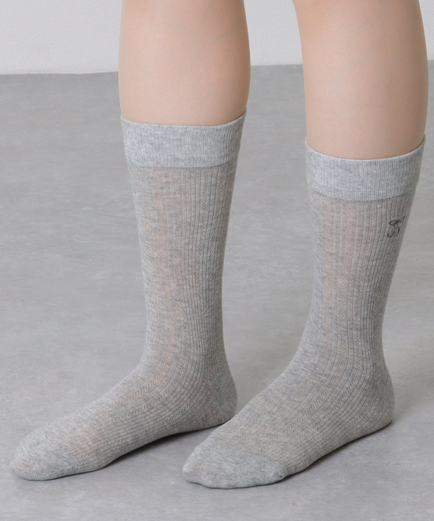 【5足セット】 リボン 刺繍付き レース クルー丈 ソックス