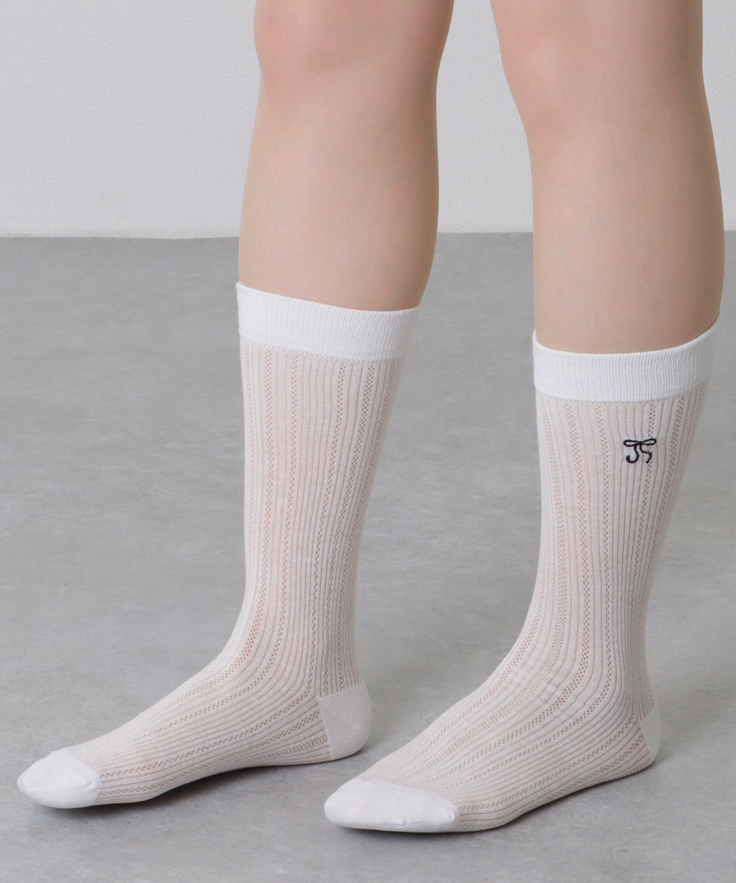 【5足セット】 リボン 刺繍付き レース クルー丈 ソックス