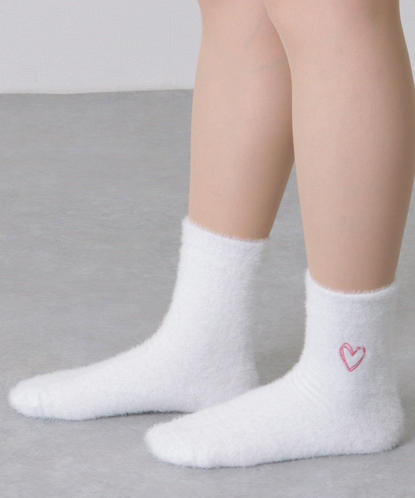 【5足セット】ハート 刺繍 シャギー ルーム ソックス