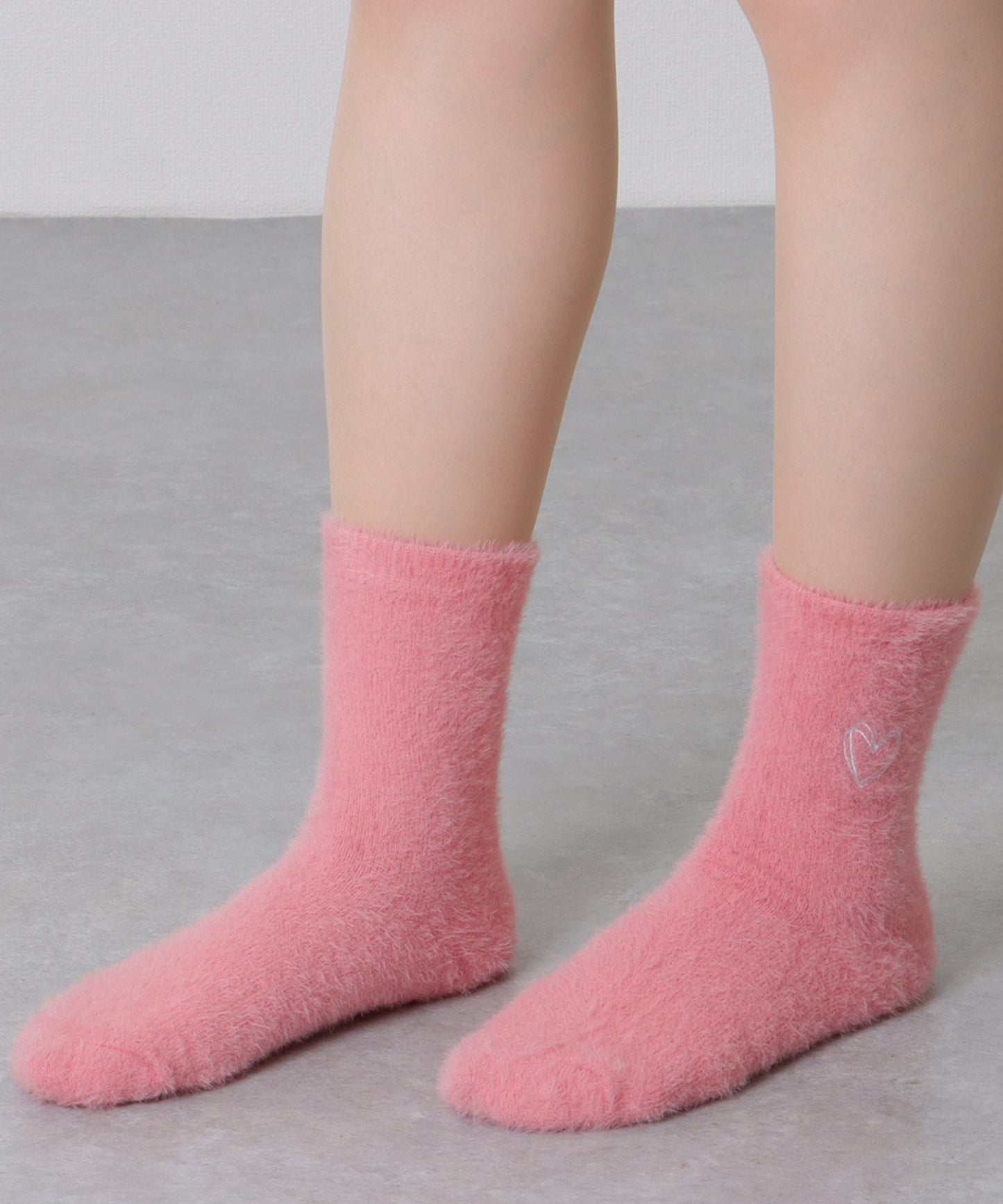 【5足セット】ハート 刺繍 シャギー ルーム ソックス