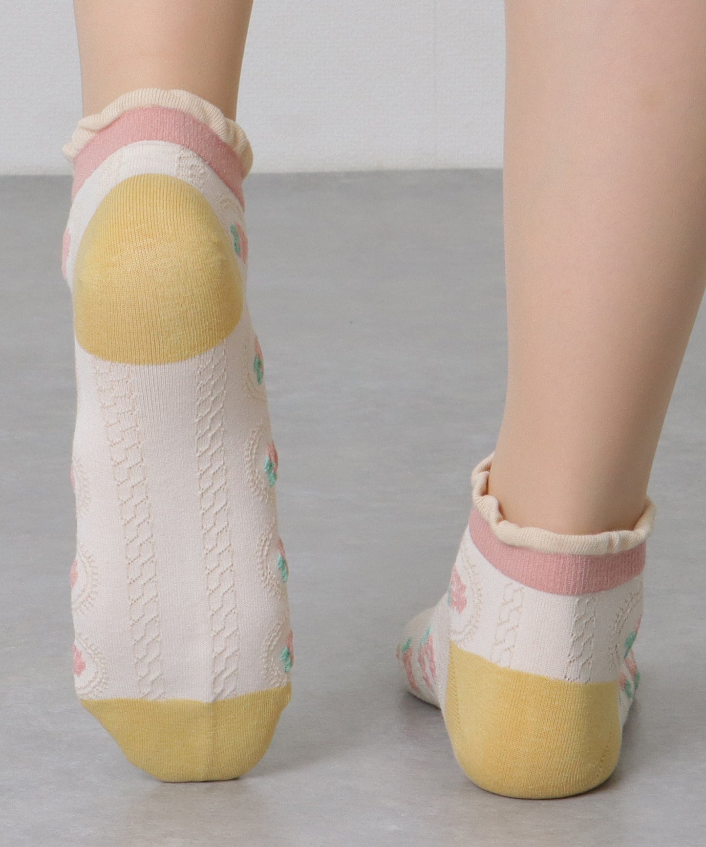 【10足セット】 カラフル 立体 フラワー ショート丈 ソックス