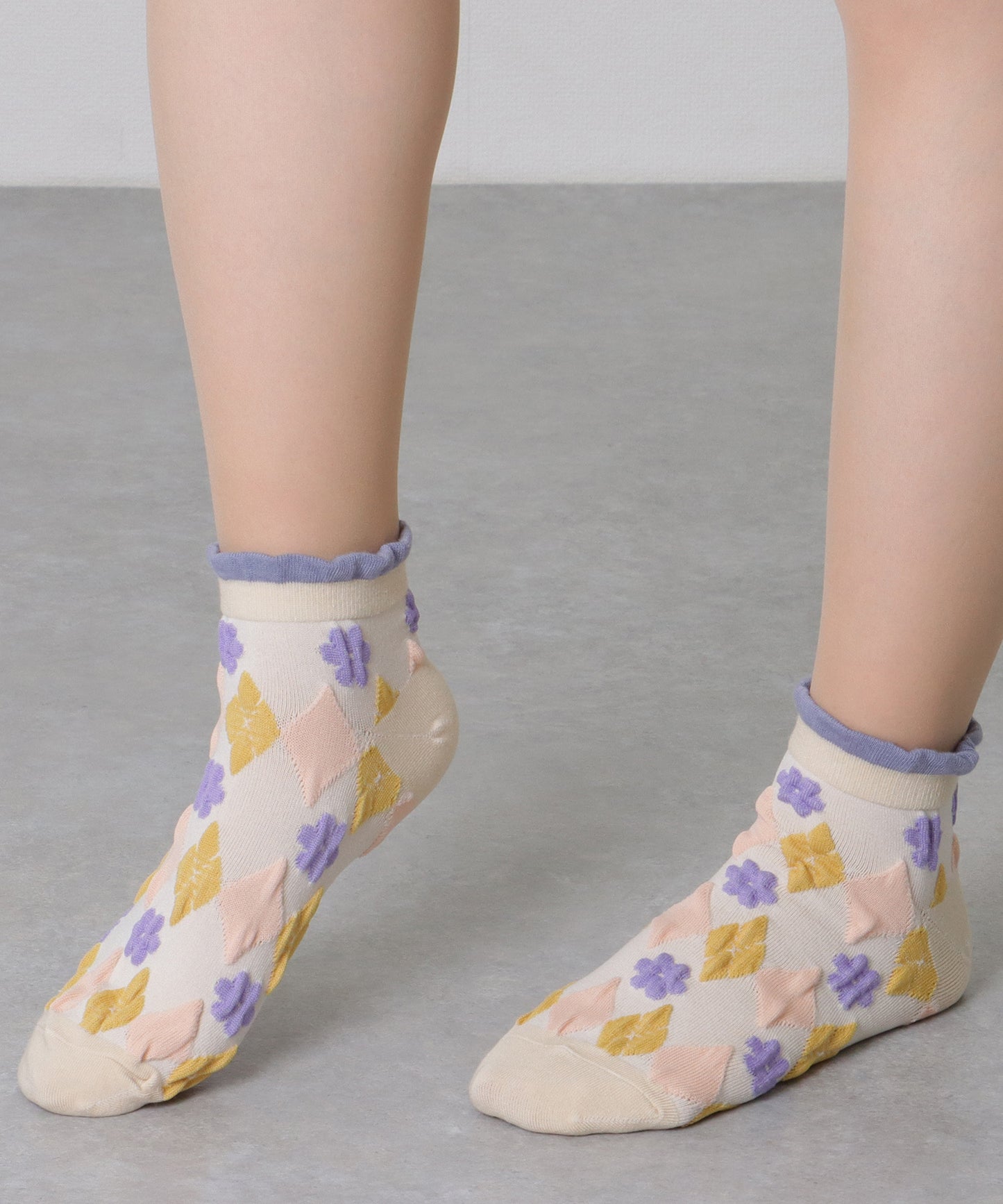 【10足セット】 カラフル 立体 フラワー ショート丈 ソックス
