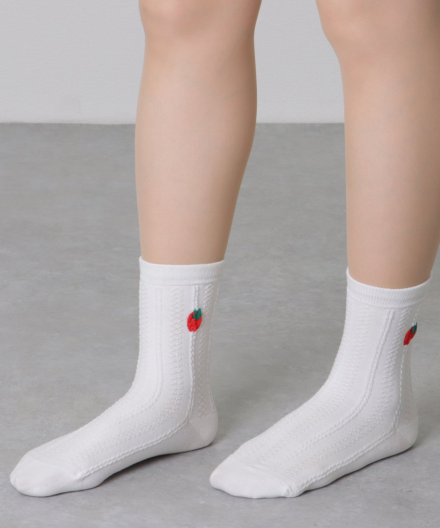 【10足セット】 立体 ストロベリー クルー丈 デザイン ソックス