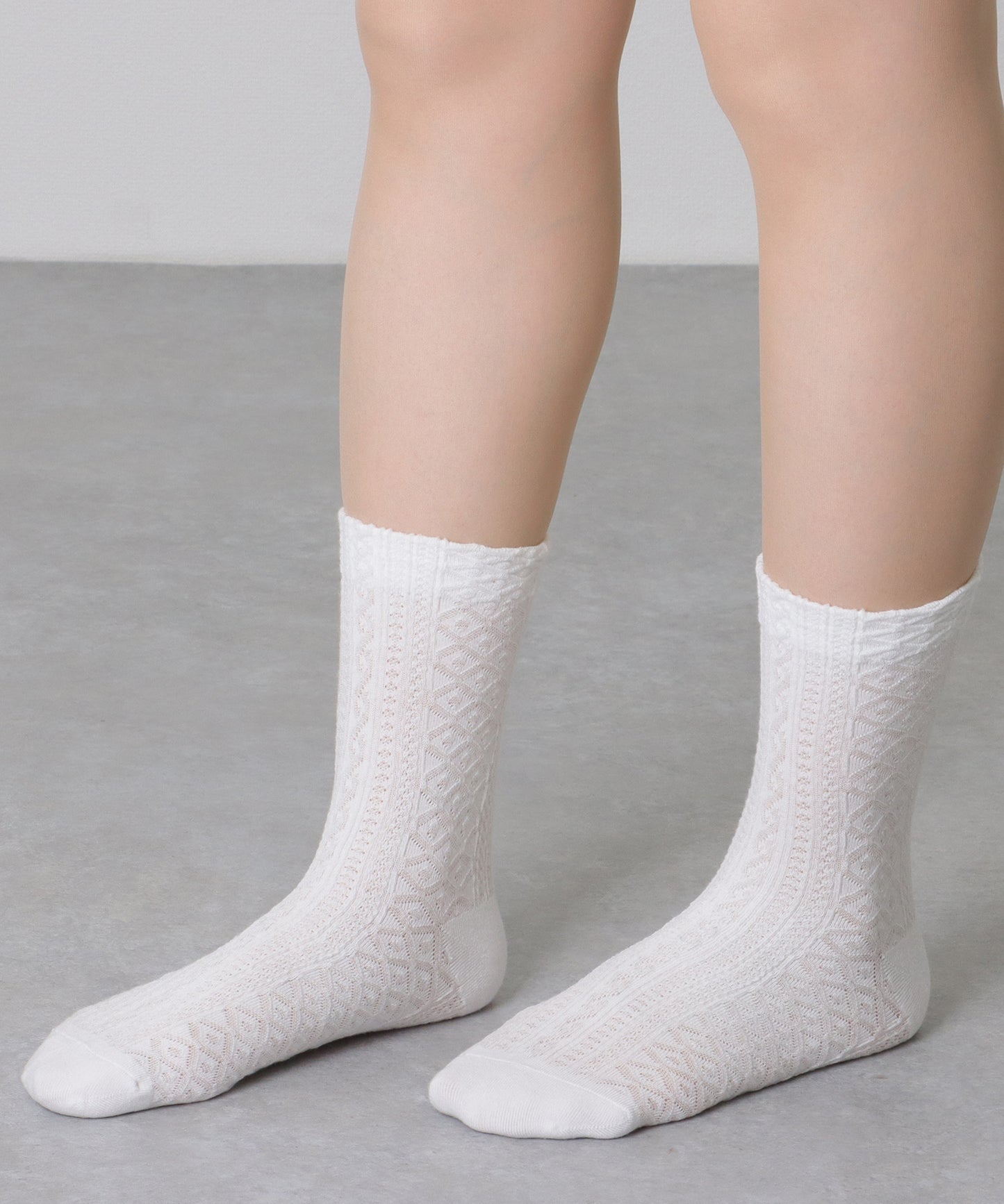 【10足セット】 ソリッドカラー 立体 ケーブル クルー丈 ソックス