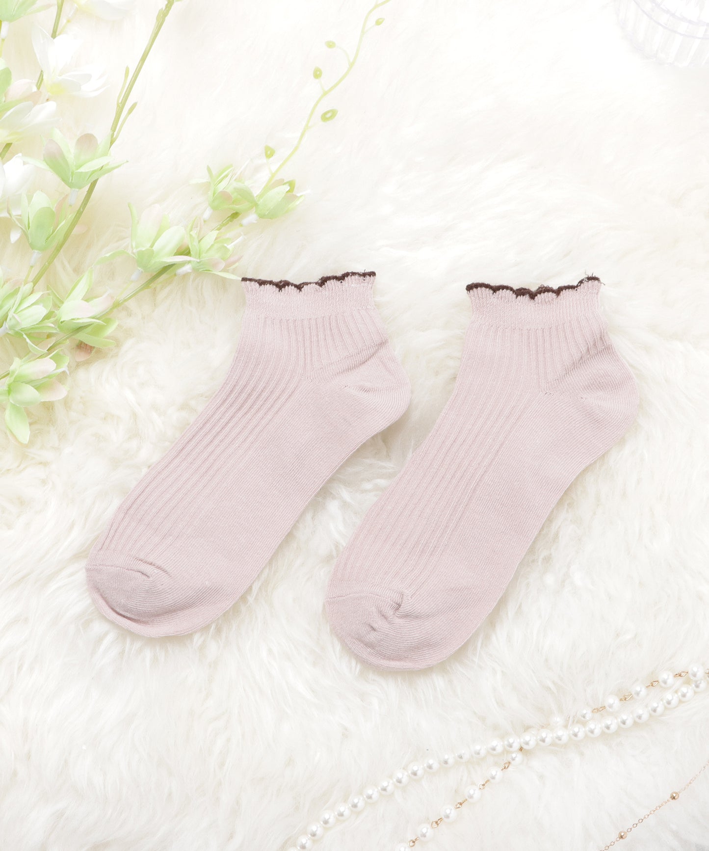 【10足セット】リブ編みくるぶしソックス