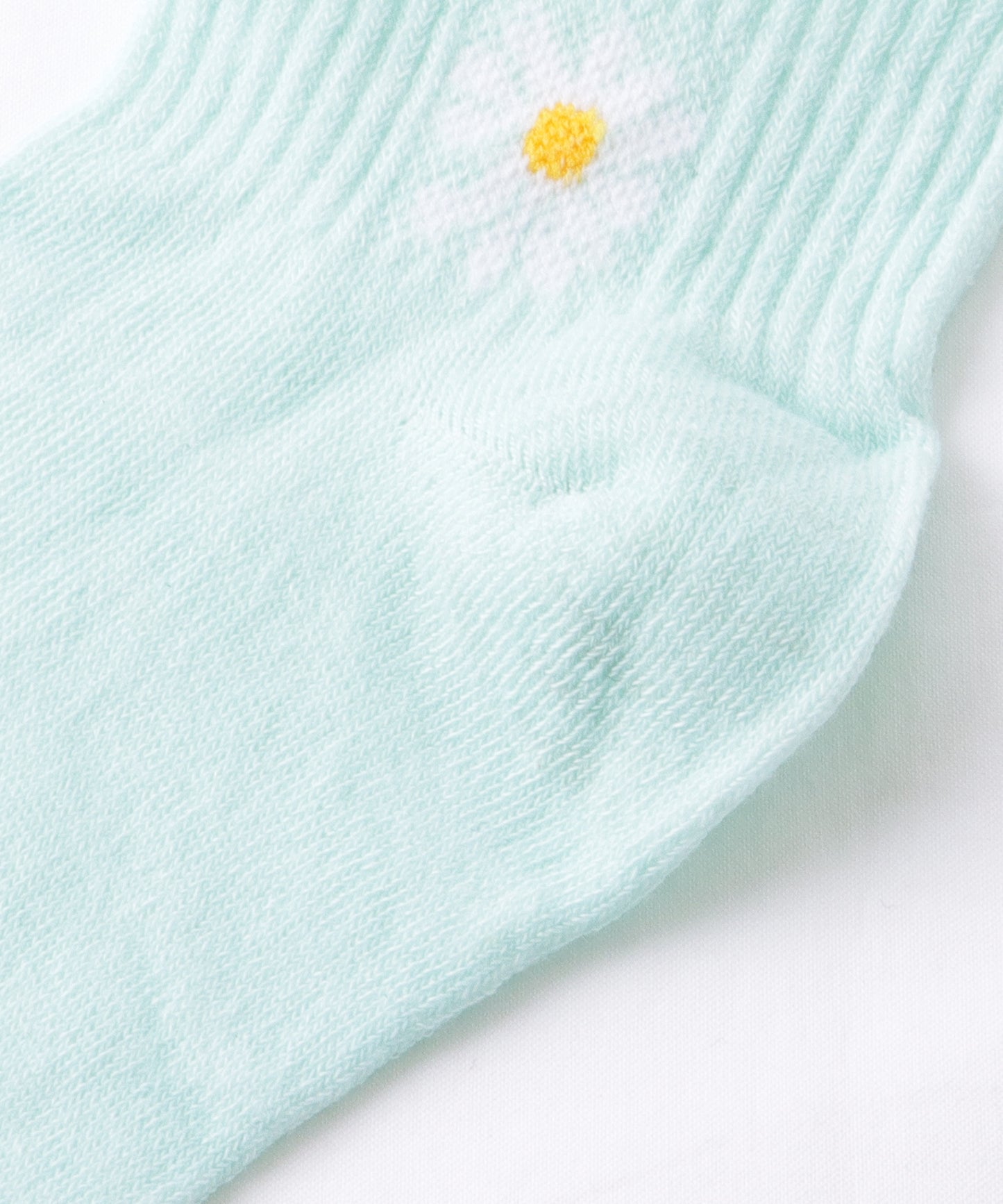 【10足セット】 ソリッドカラー 花柄 ショート リブ ソックス