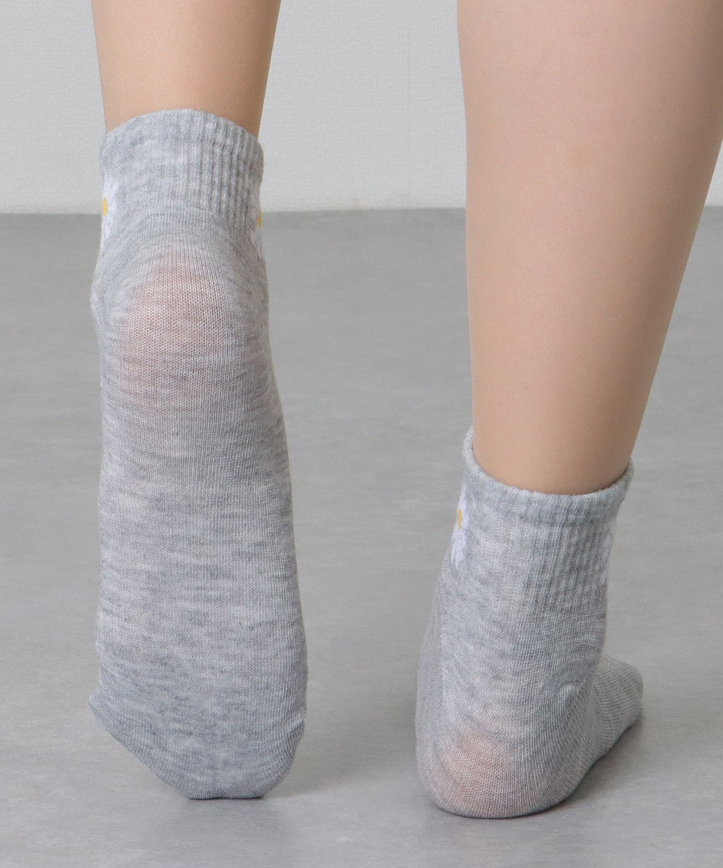 【10足セット】 ソリッドカラー 花柄 ショート リブ ソックス