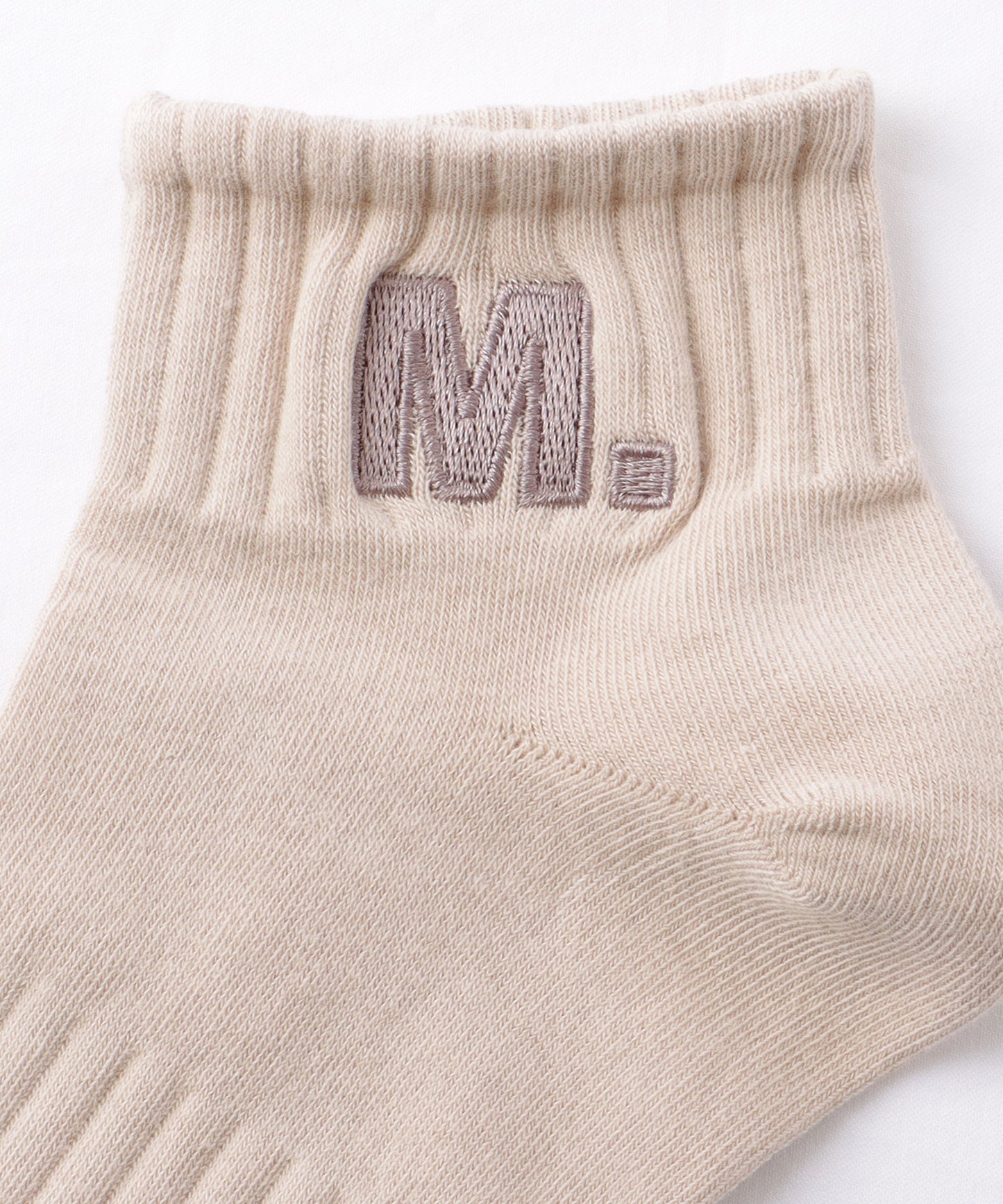 【5足組】アルファベット 刺繍付 リブ ショート ソックス