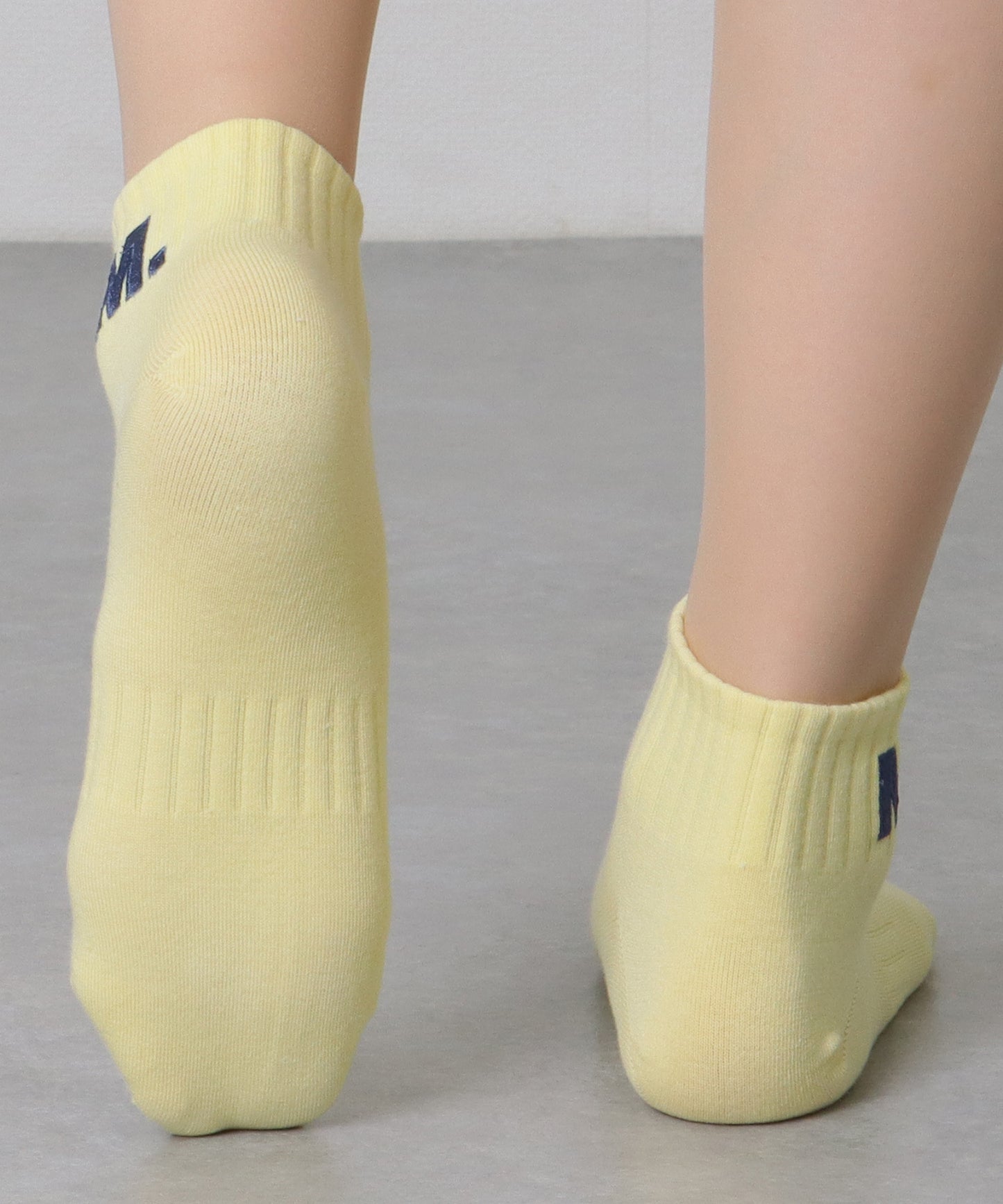 【5足組】アルファベット 刺繍付 リブ ショート ソックス