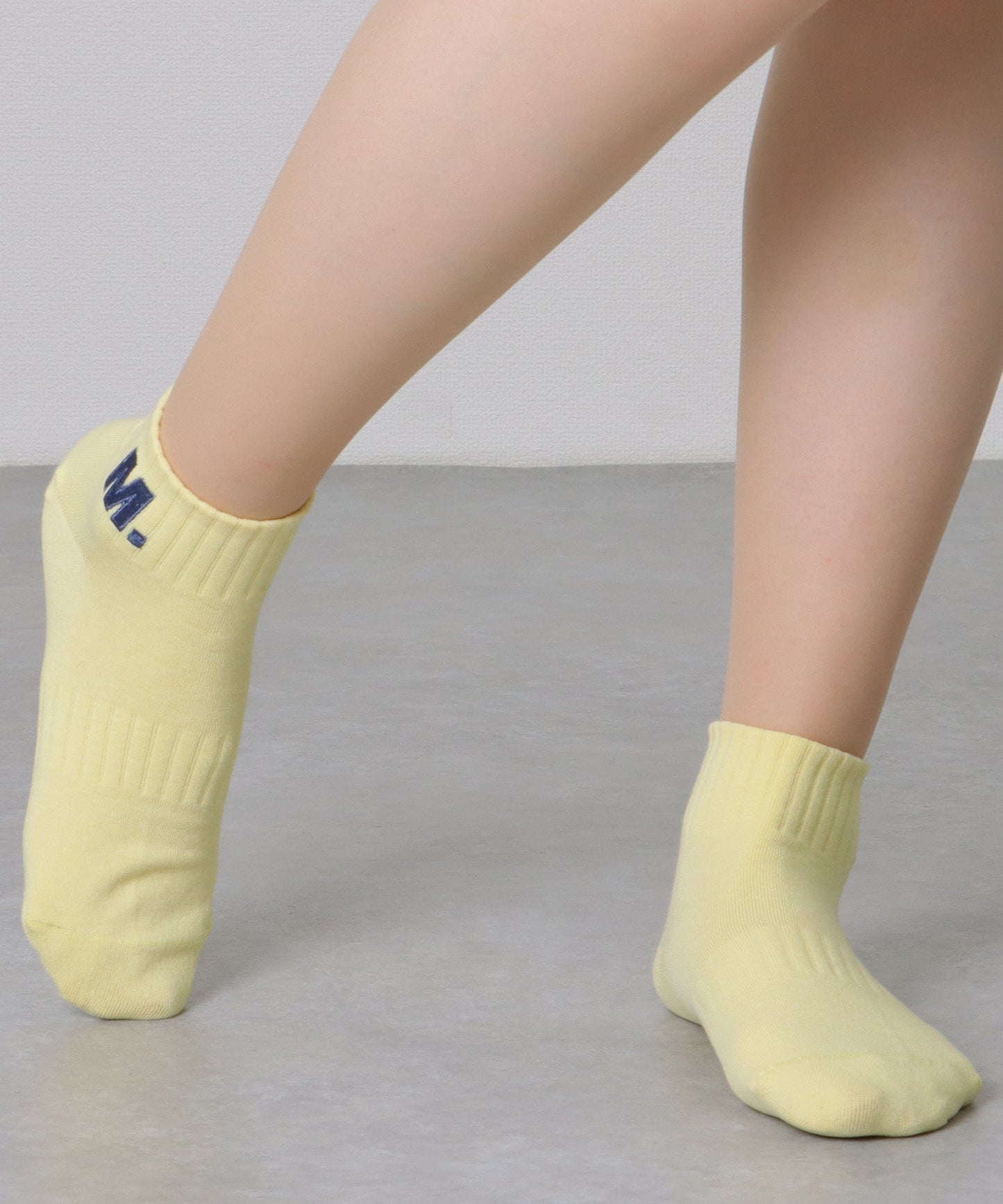 【5足組】アルファベット 刺繍付 リブ ショート ソックス