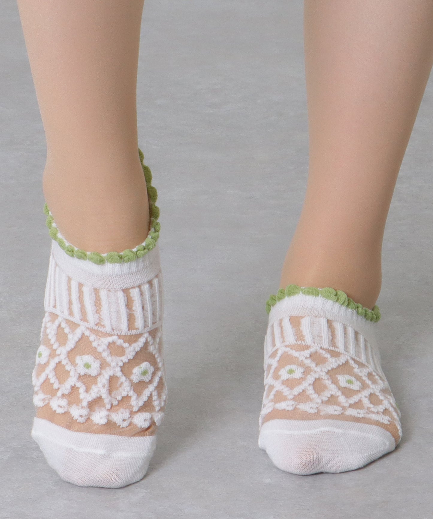 【8足組】 花柄 シースルー バラエティ スニーカー ソックス
