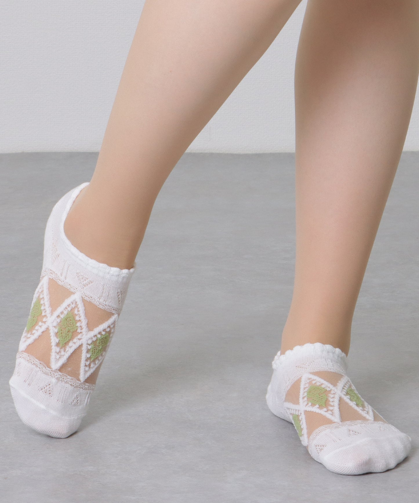 【8足組】 花柄 シースルー バラエティ スニーカー ソックス
