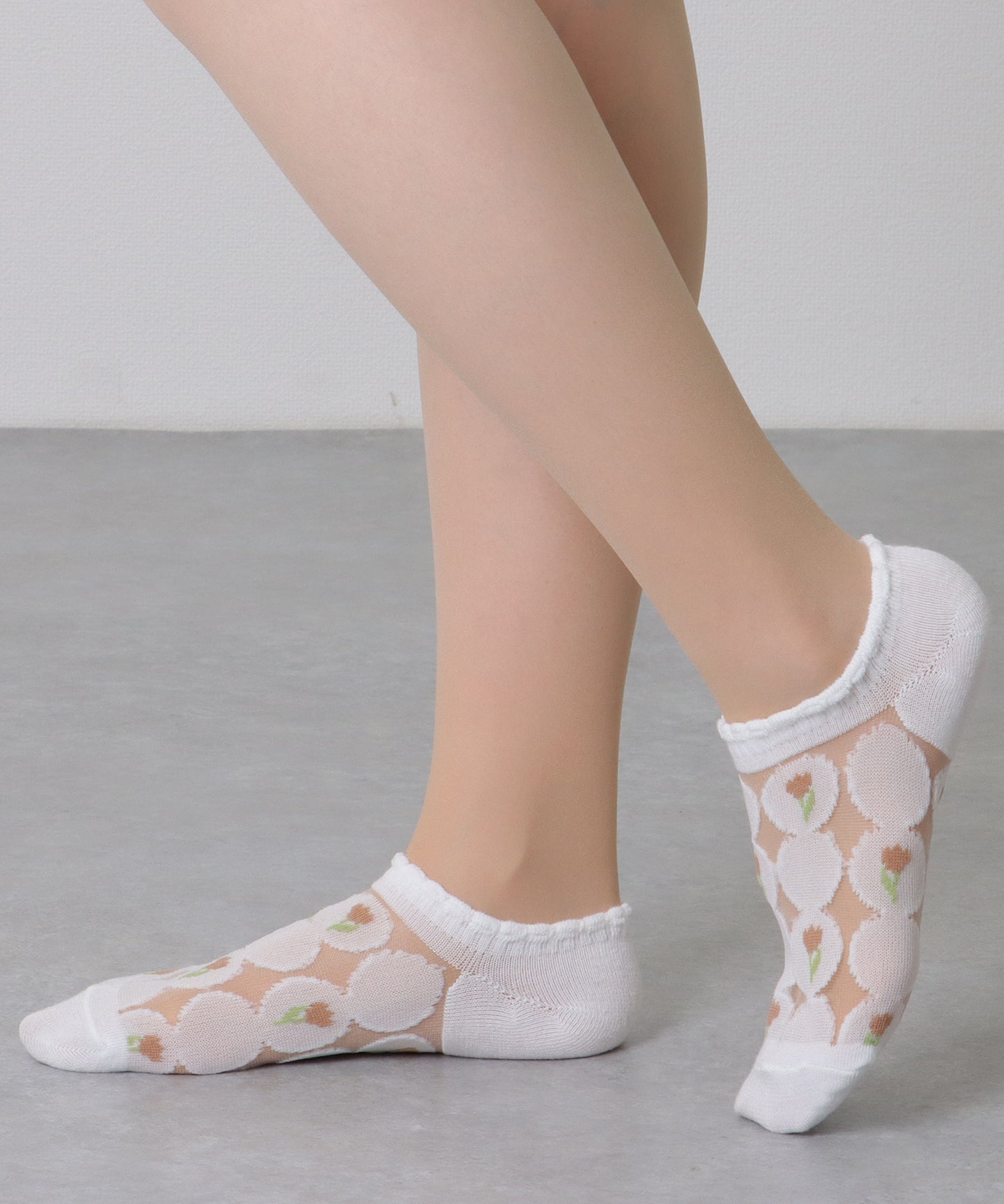 【8足組】 花柄 シースルー バラエティ スニーカー ソックス