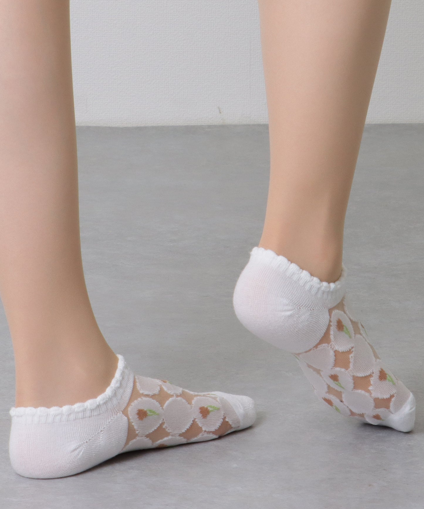 【8足組】 花柄 シースルー バラエティ スニーカー ソックス